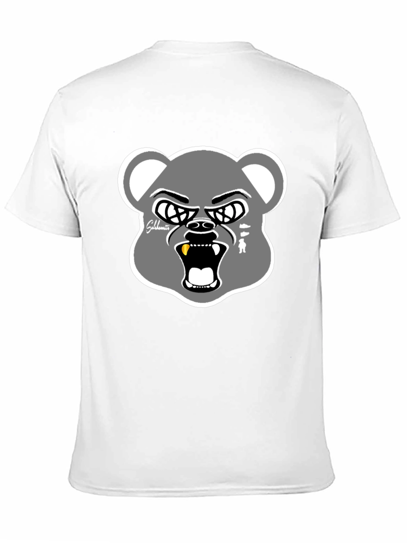 Black Graphic Bear Head T-Shirt - Cool Streetwear view 11