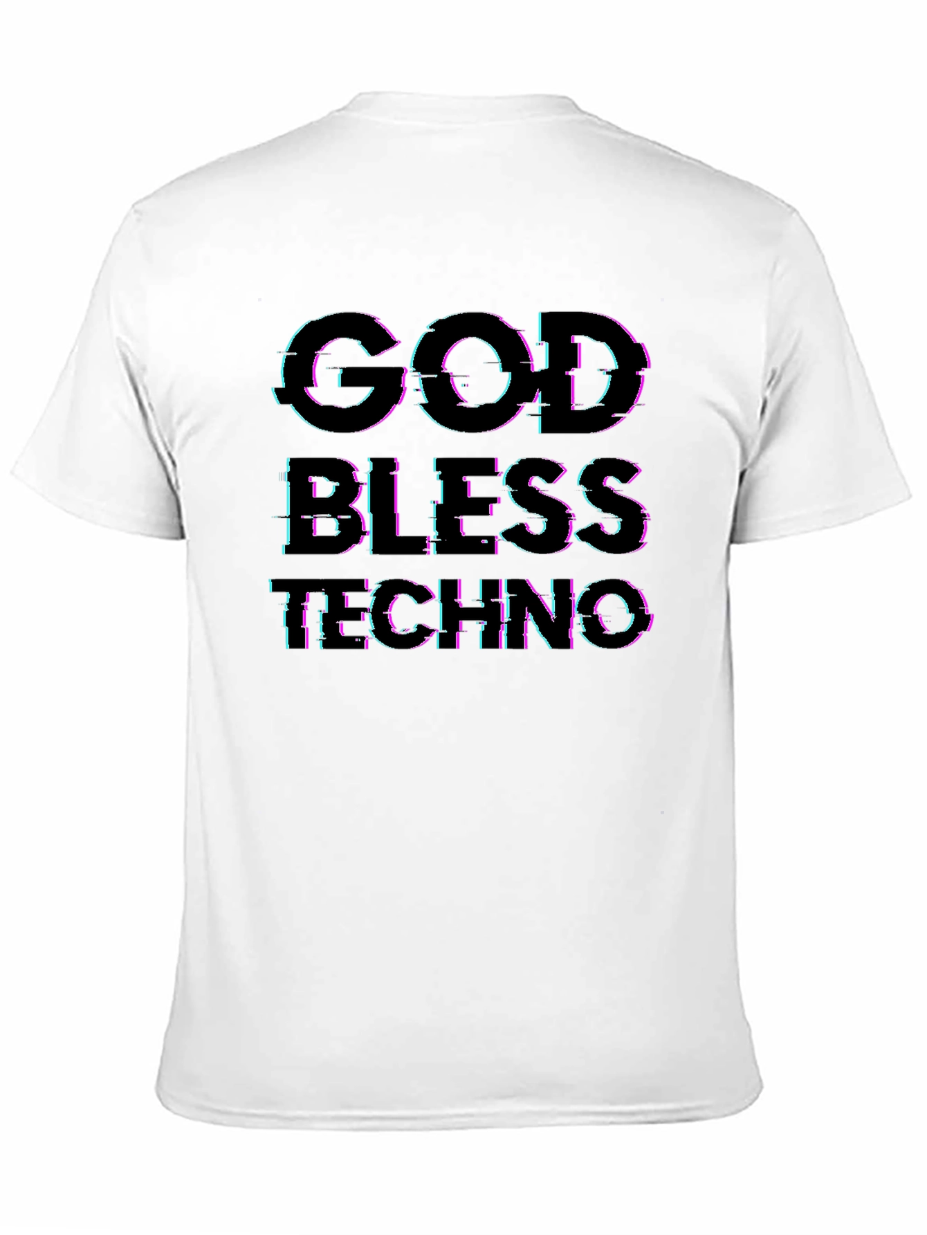Black God Bless Techno Glitch Tee view 11