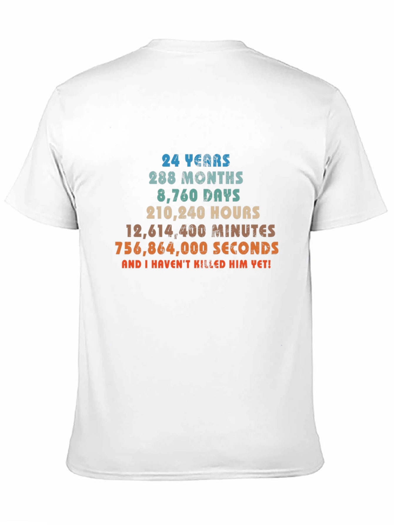 24 Years Anniversary Novelty Graphic T-Shirt - 11