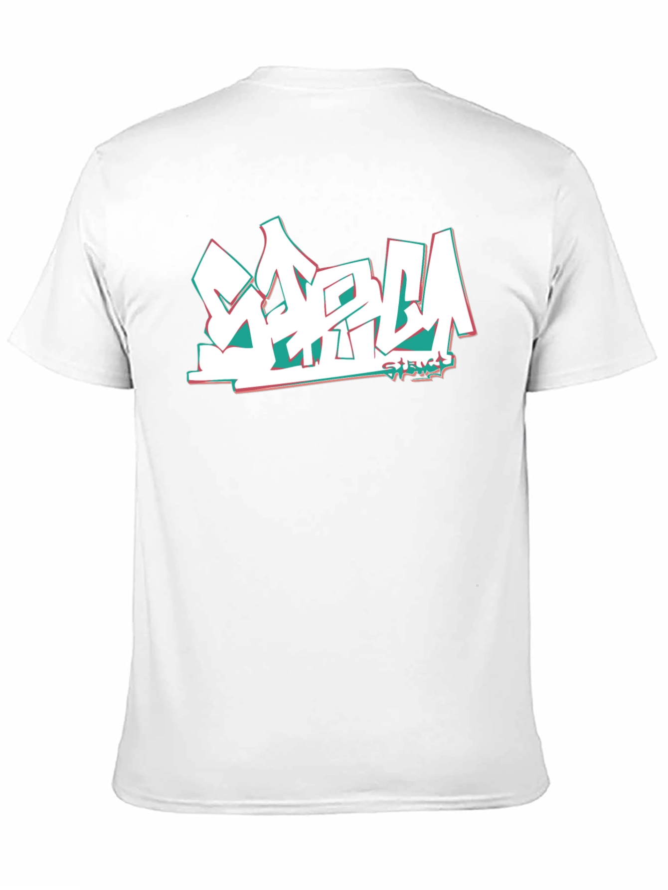 Black Stylish Black Tee with Graffiti-Style Graphic Print view 11