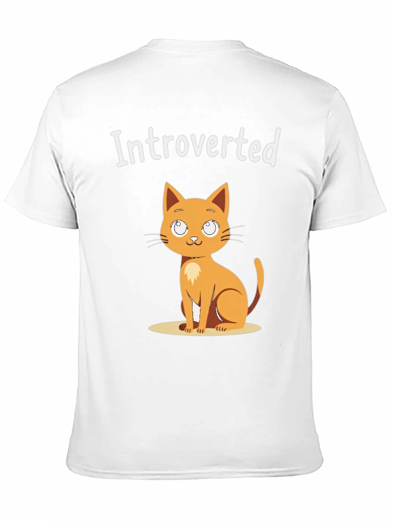 Black Introverted Cat Graphic Tee - Black Cotton T-Shirt view 11