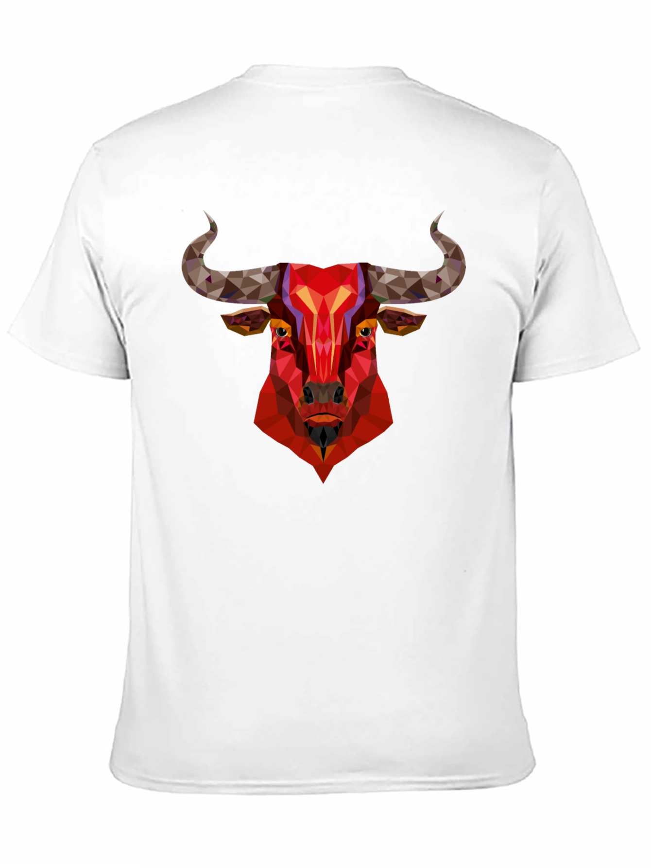 Black Geometric Bull Graphic Tee - Bold Statement Shirt view 11