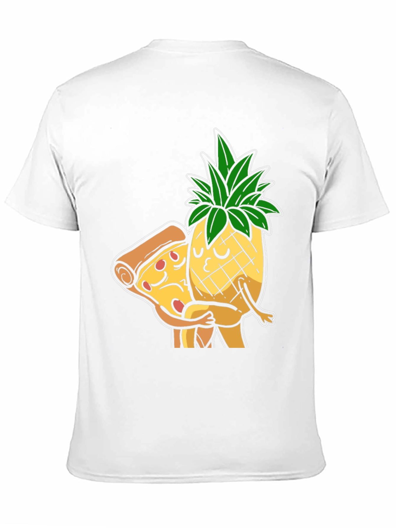 Black Pizza & Pineapple Hugs Graphic T-Shirt view 11