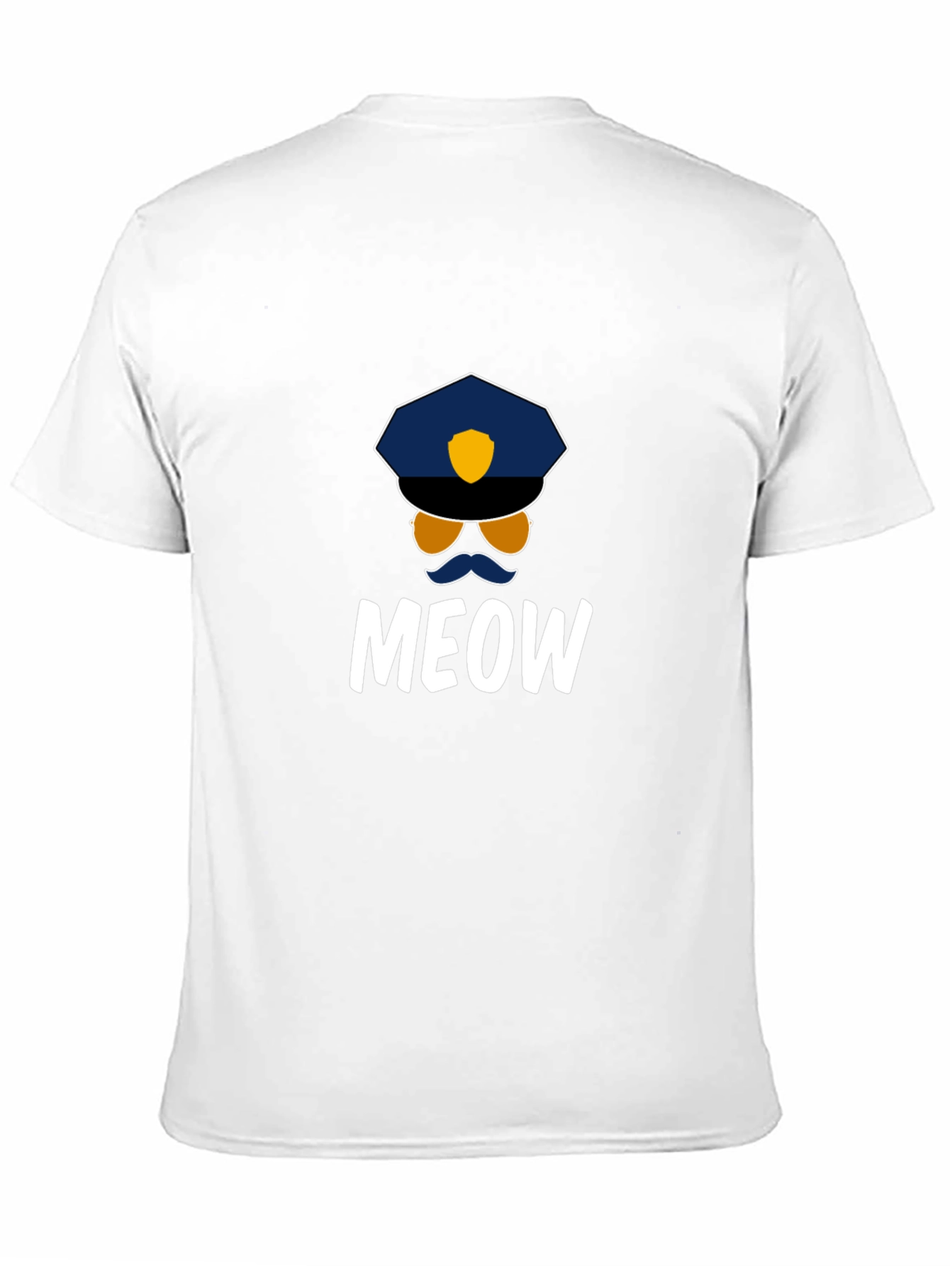 Black Meow Cop T-Shirt - Fun Graphic Tee view 11