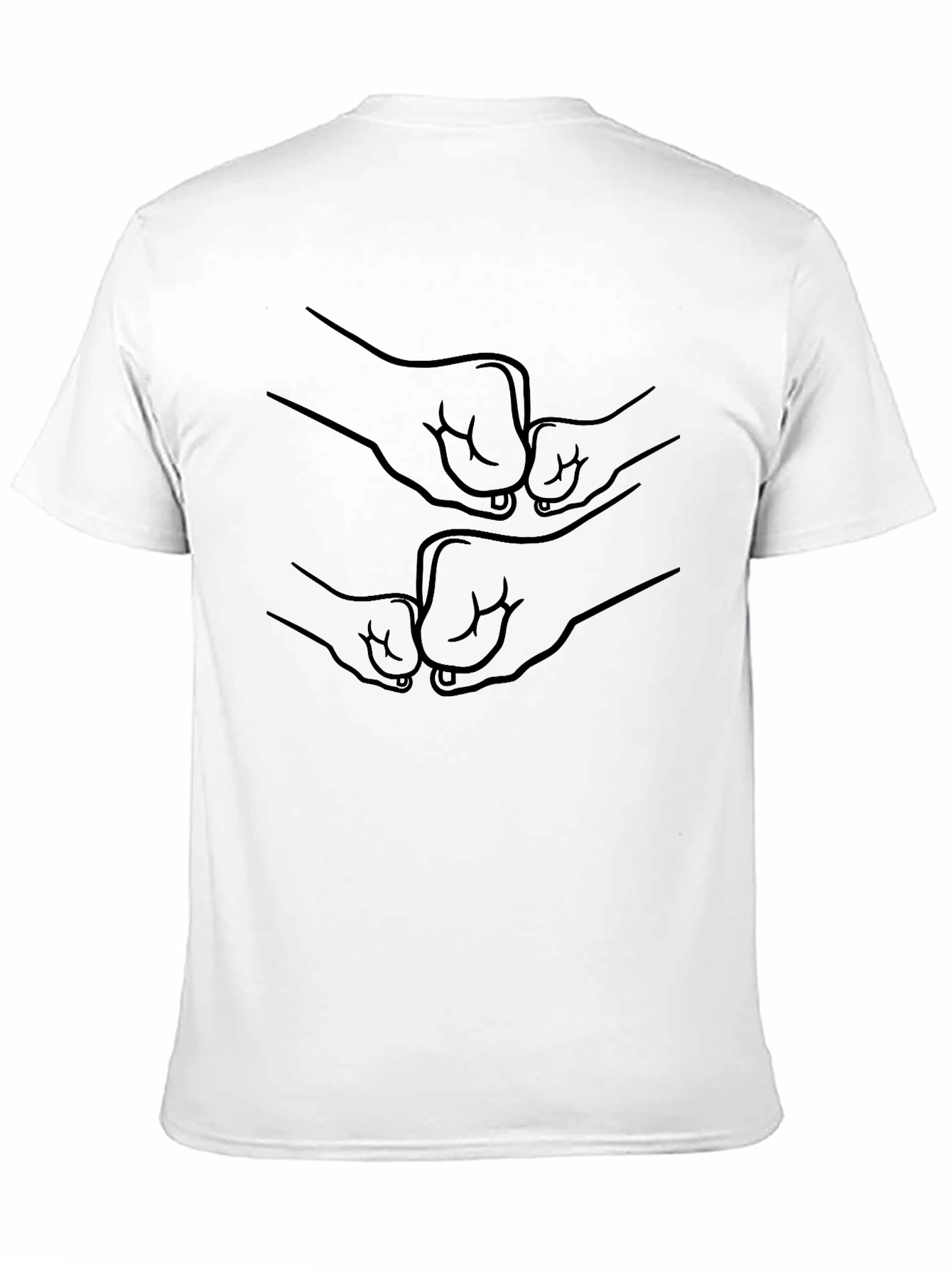 Black Fist Bump Graphic Black T-Shirt view 11