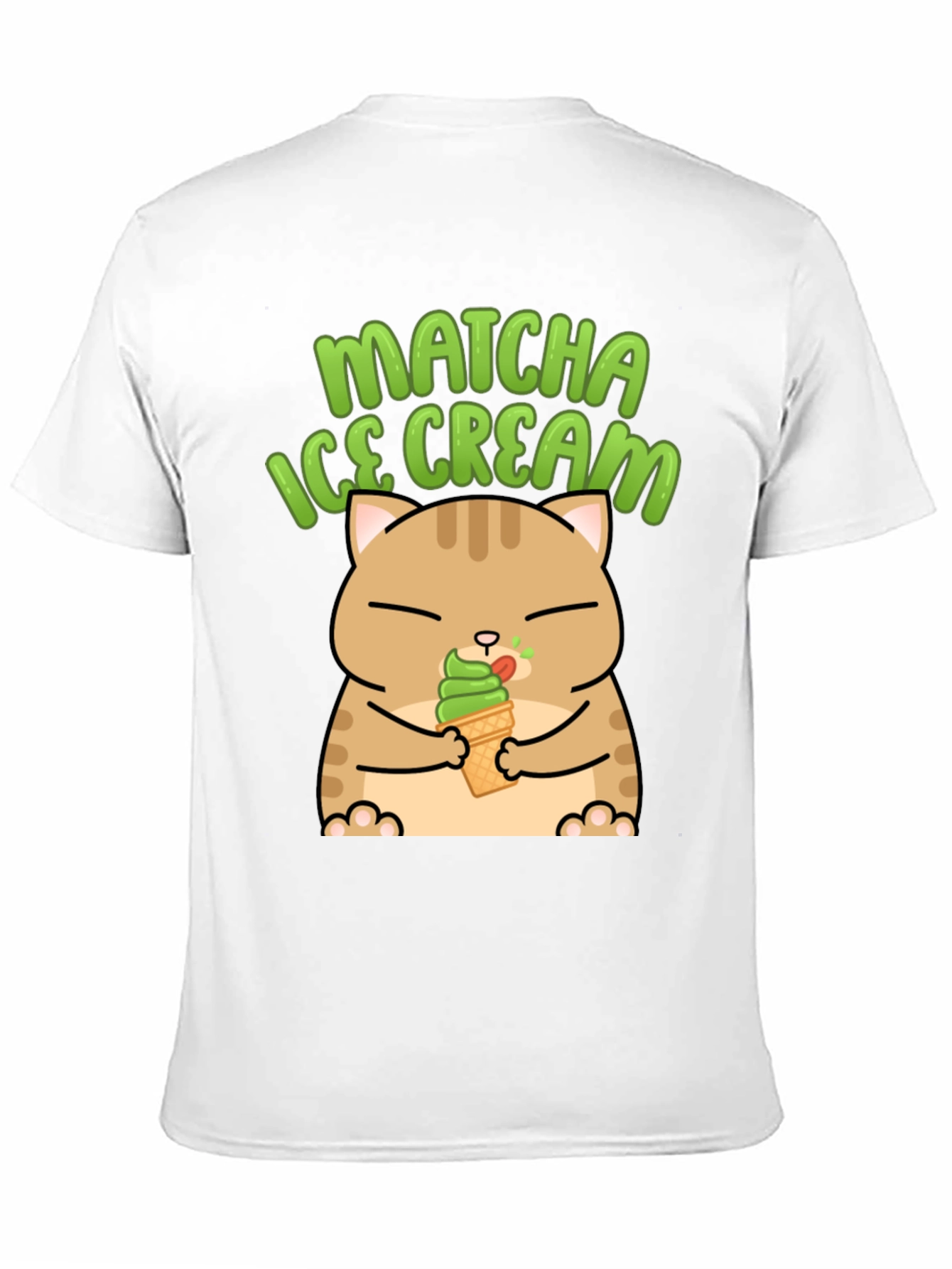 Black Matcha Ice Cream Cat Graphic T-Shirt view 11