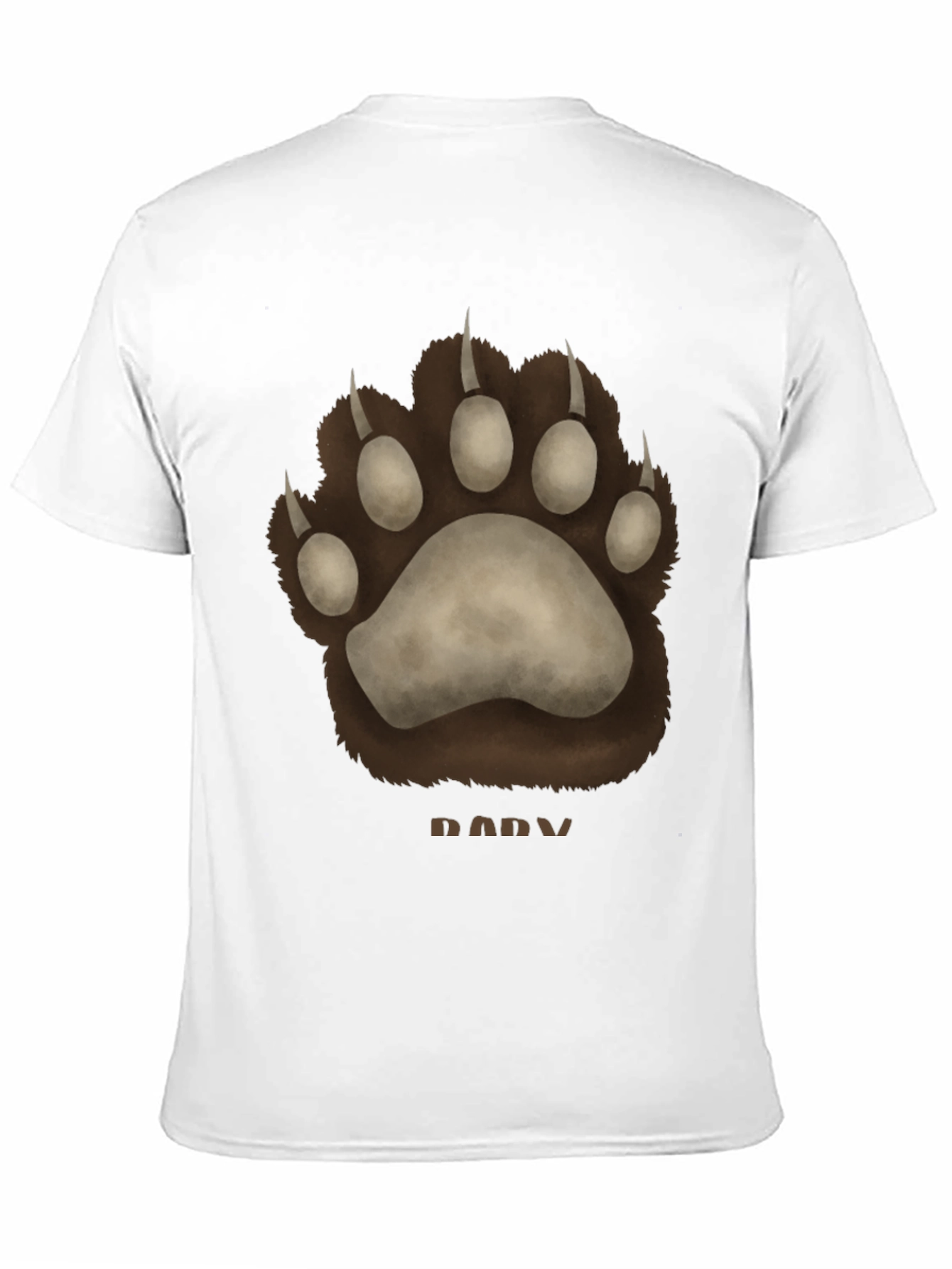 Black Bear Paw Print Black T-Shirt view 11
