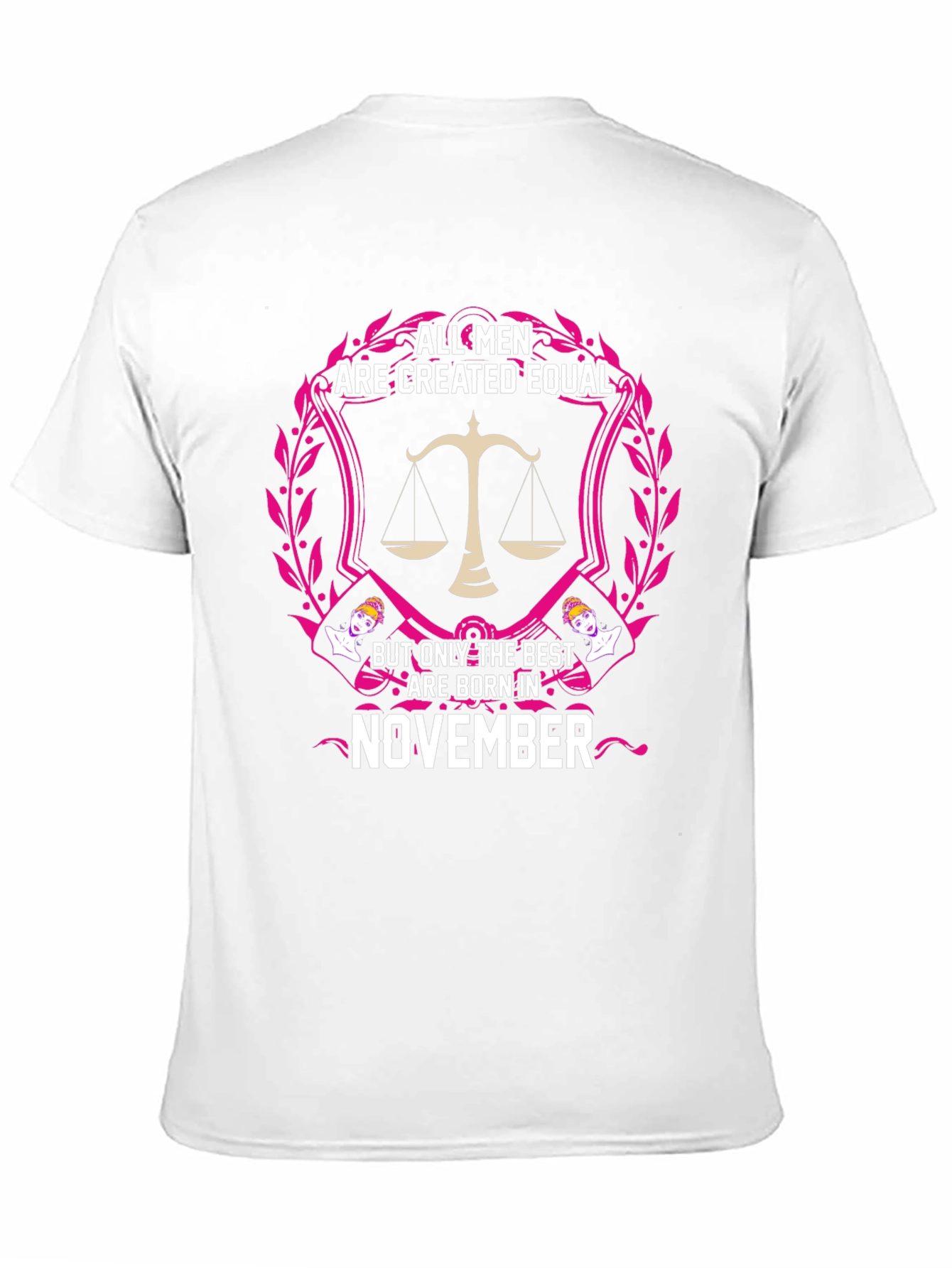 Black All Men Are Created Equal - November Birthday T-Shirt view 11