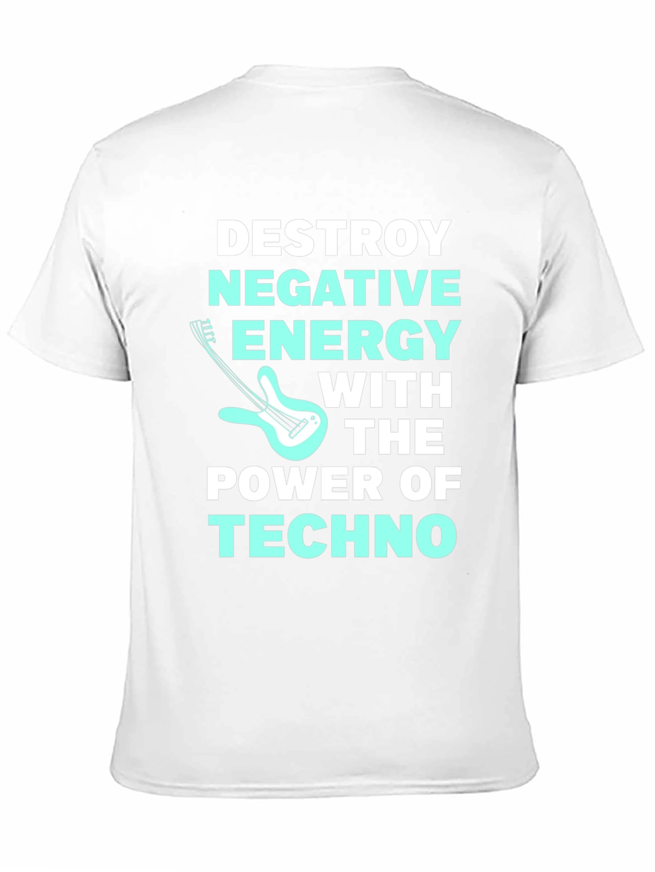 Black Destroy Negative Energy Techno Music T-Shirt view 11