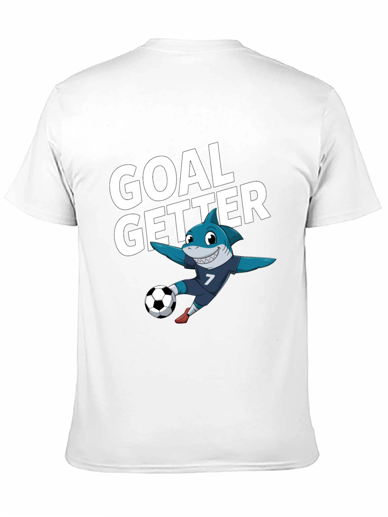 Black Goal Getter Shark Soccer T-Shirt view 11