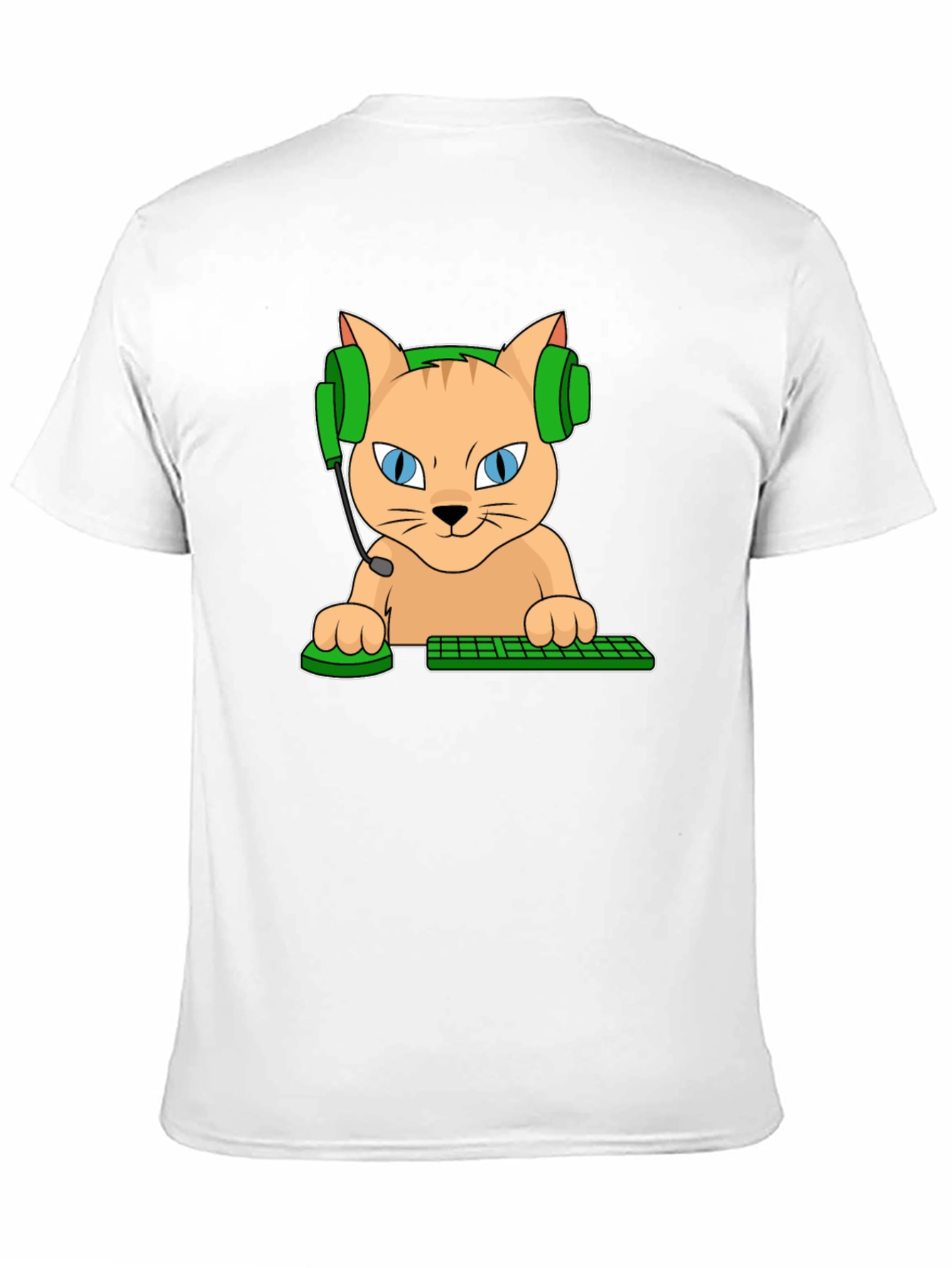 Black Gamer Cat Graphic T-Shirt view 11