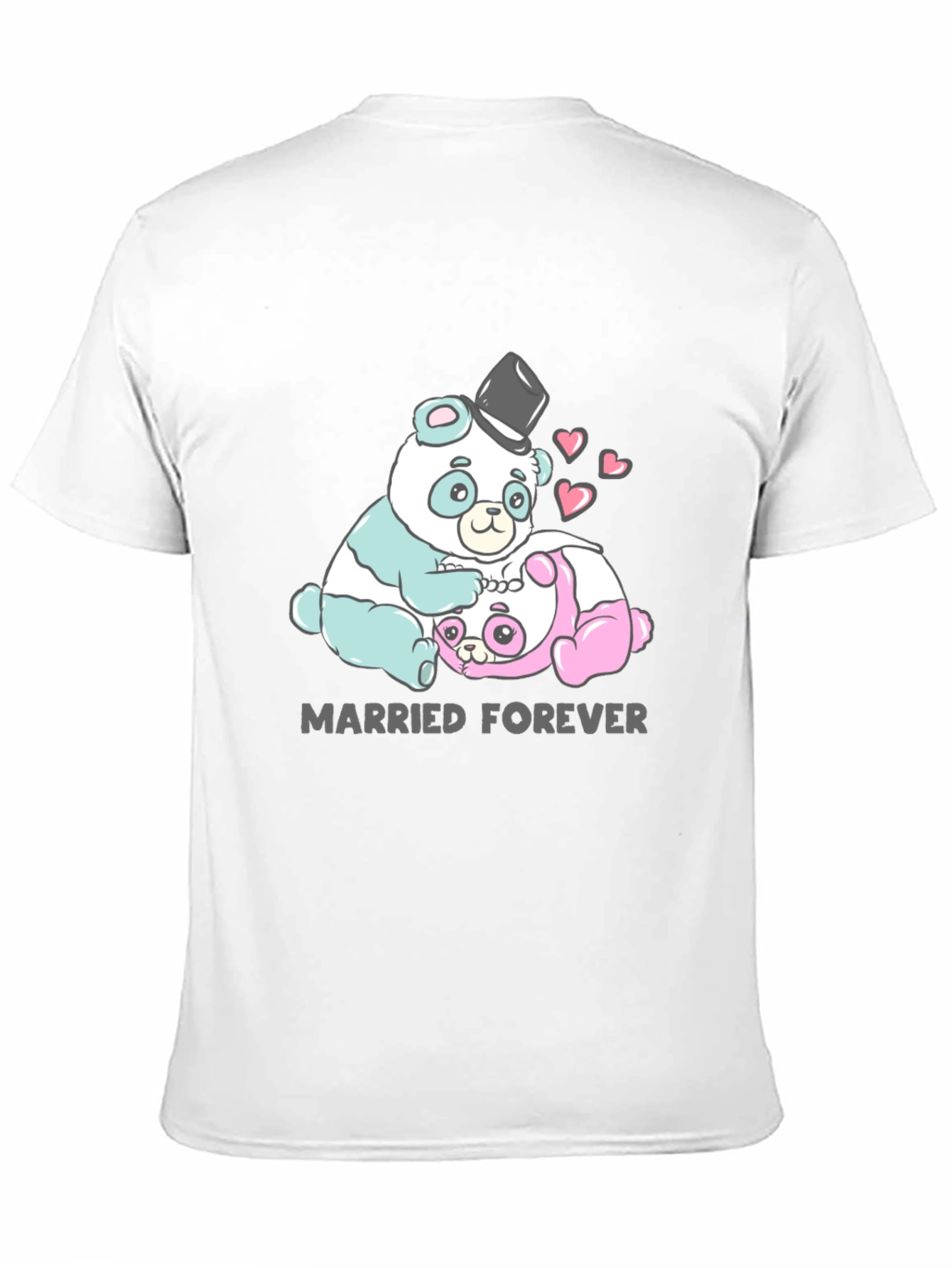 Black Married Forever Panda Graphic Tee view 11