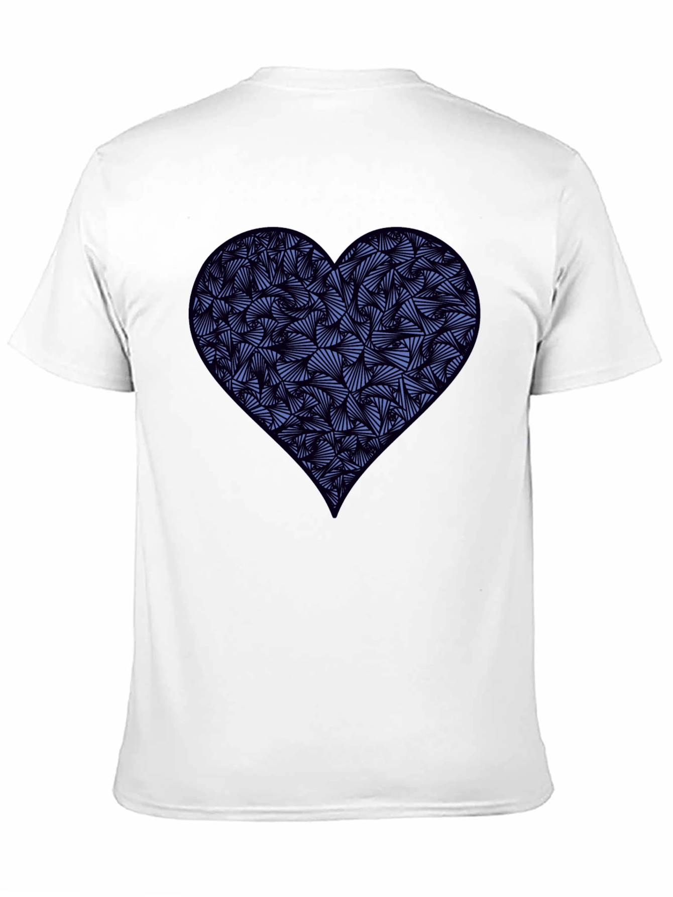 Black Heart Print Men's Black T-Shirt view 11