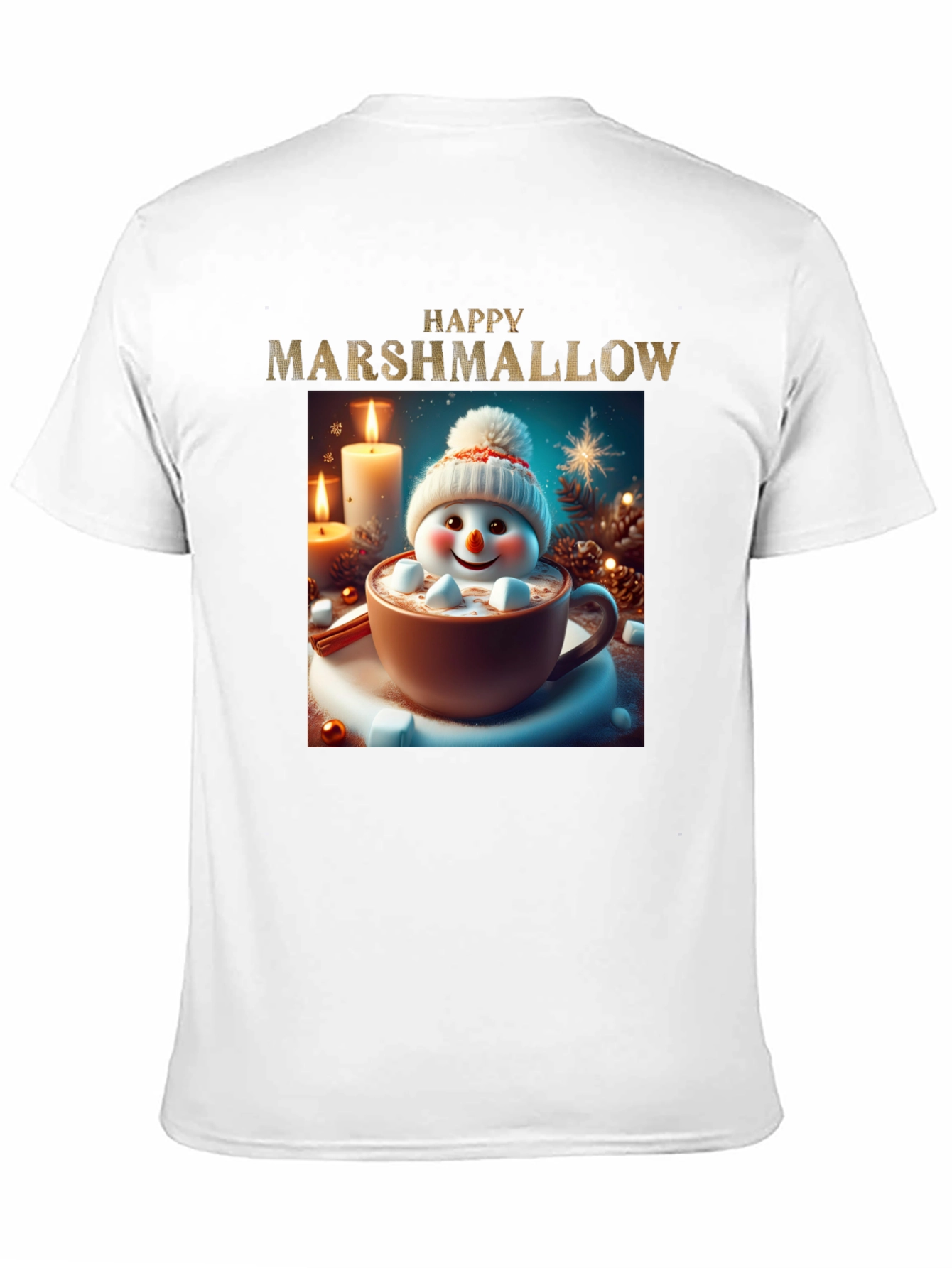 Black Happy Marshmallow Graphic Tee - Winter Holiday Comfort view 11