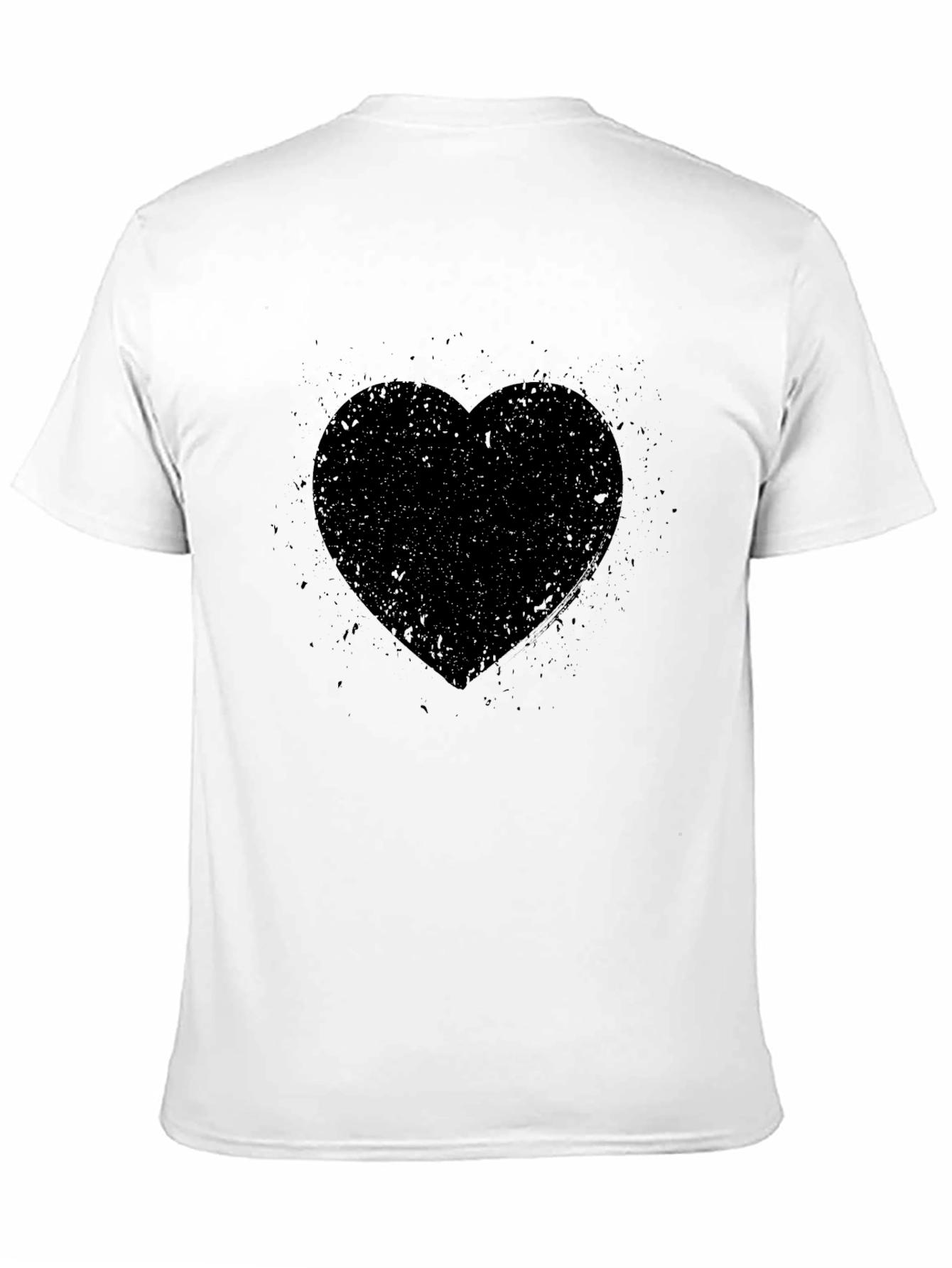 Black Men's Black Heart Graphic T-Shirt view 11