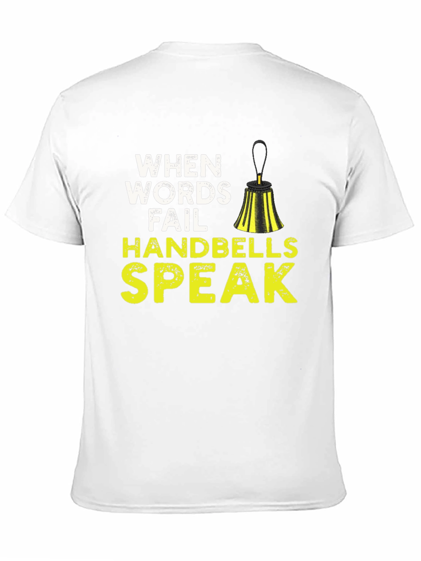 Black When Words Fail Handbells Speak Black T-Shirt view 11