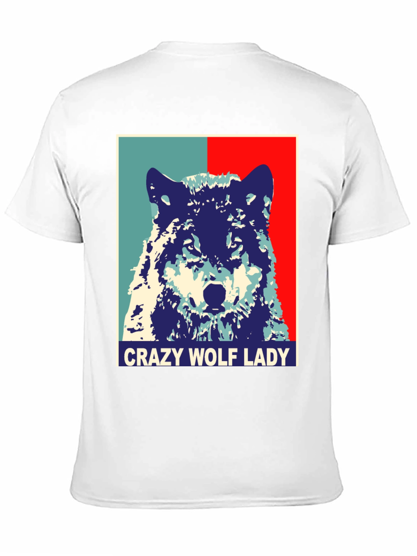 Crazy Wolf Lady Graphic Tee - Unisex Novelty T-Shirt - 11