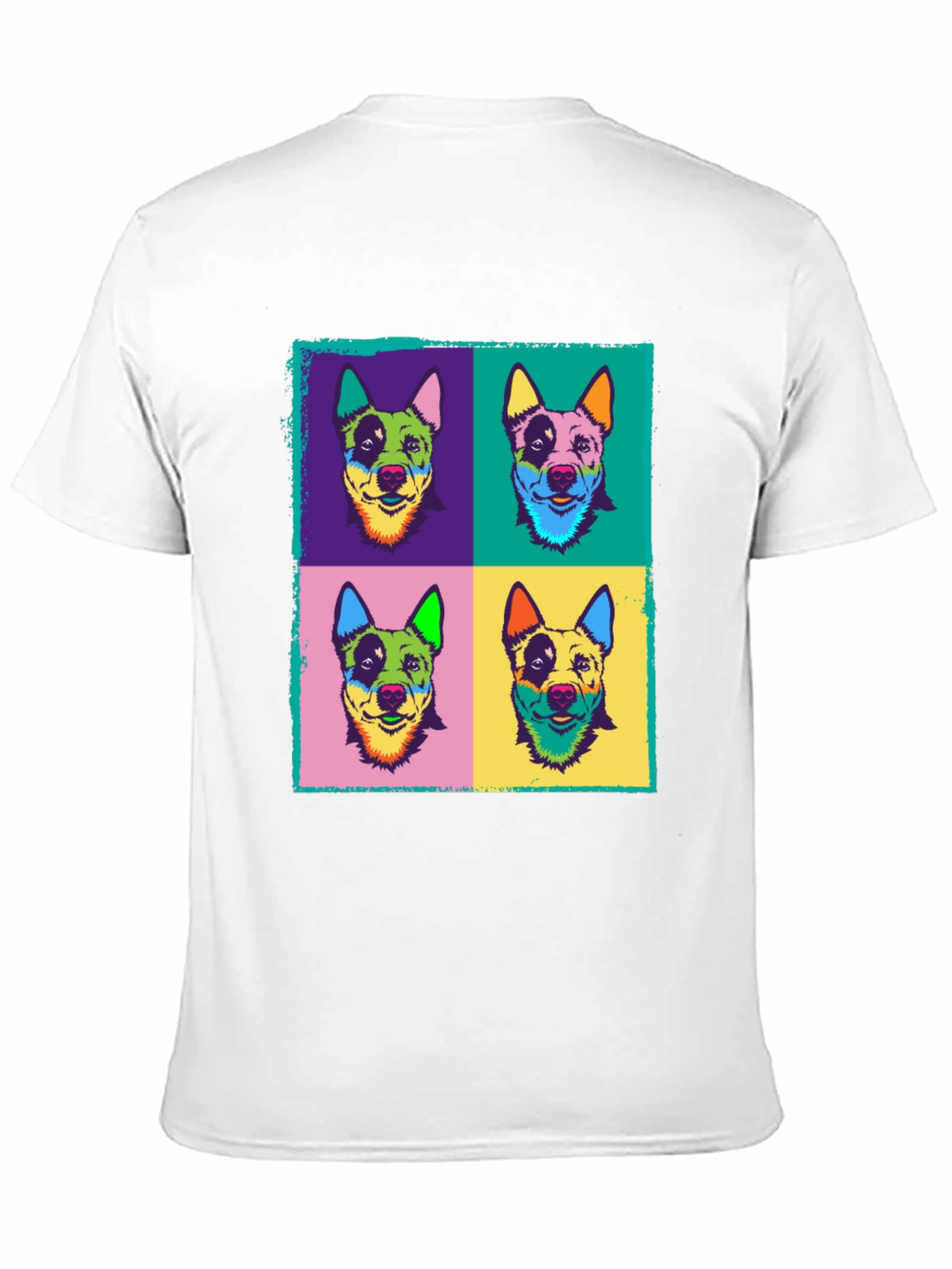 Black Pop Art Dog Print Black T-Shirt view 11