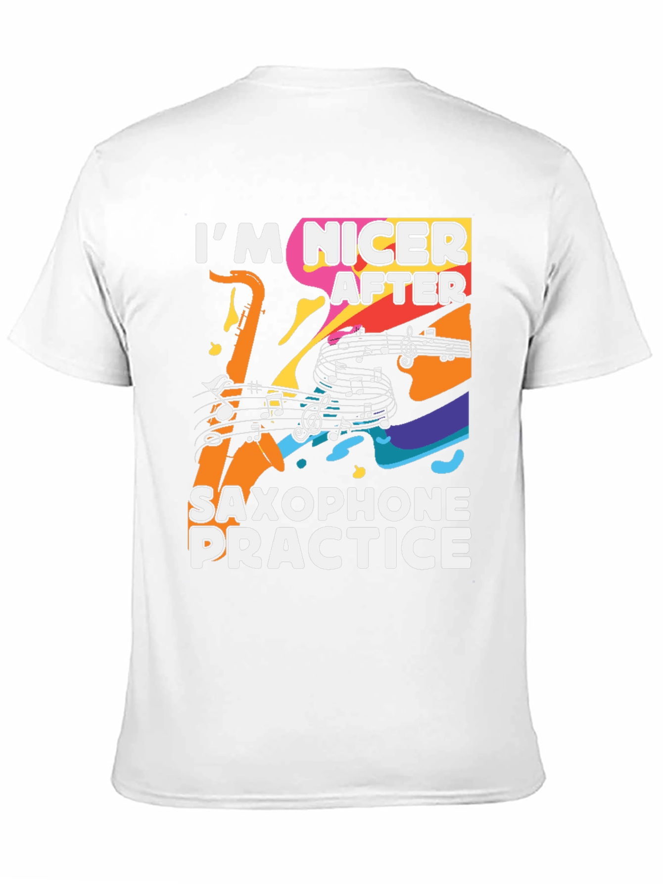 Black Funny Saxophone Practice T-Shirt view 11