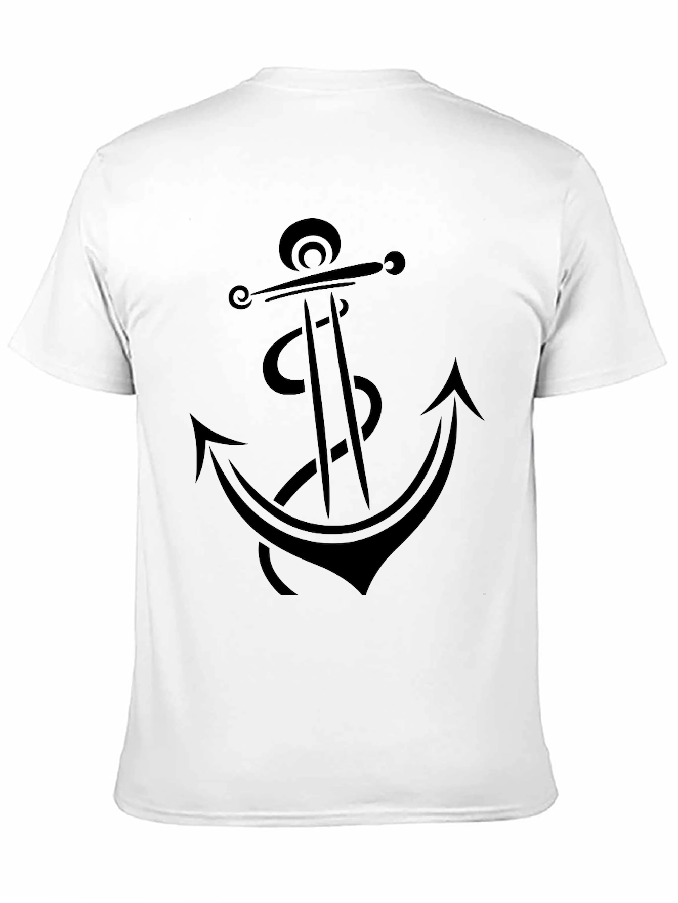 Black Anchor Graphic Tee - Black Cotton T-Shirt view 11