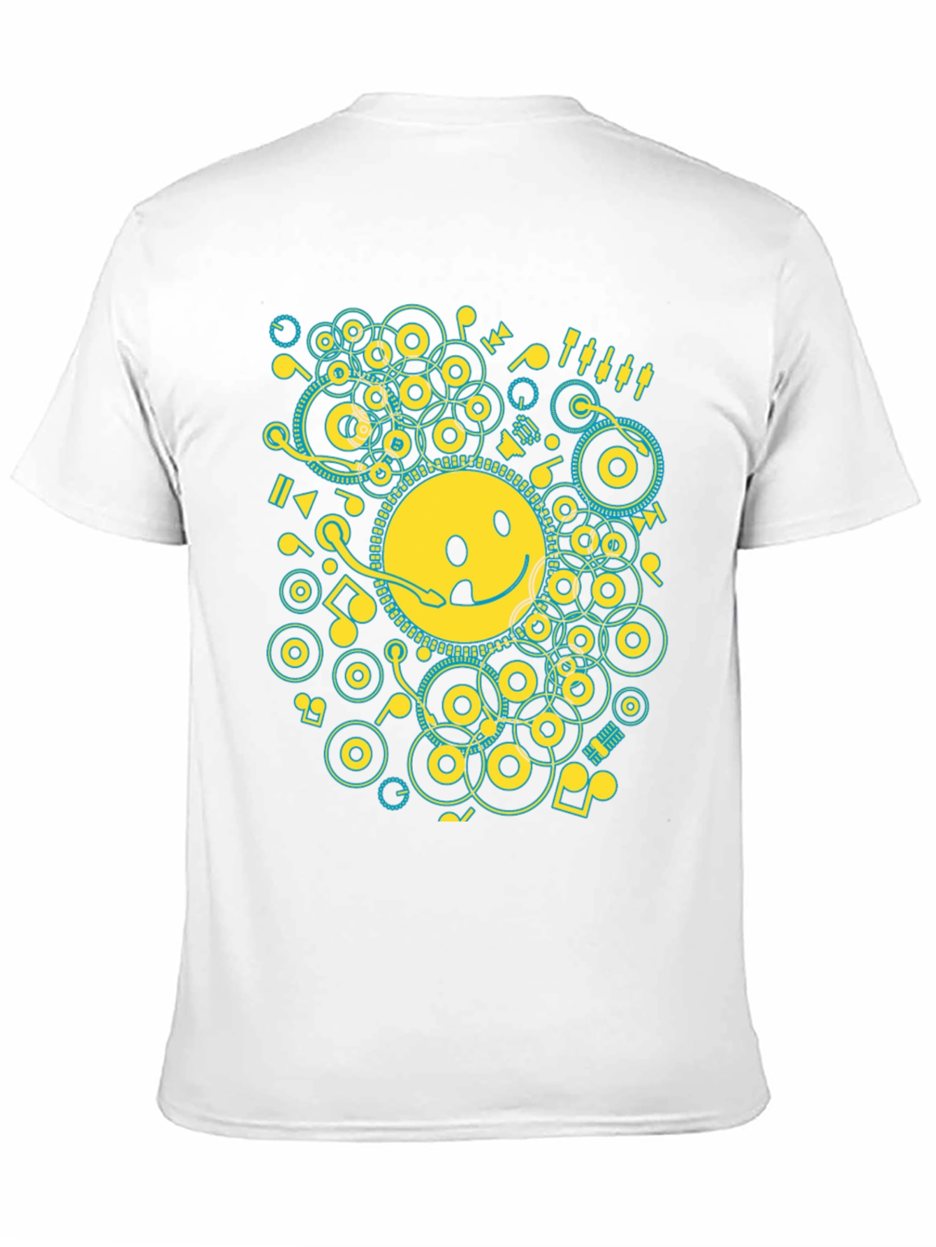 Black Smiley Face Music Graphic T-Shirt - Casual Black Tee view 11
