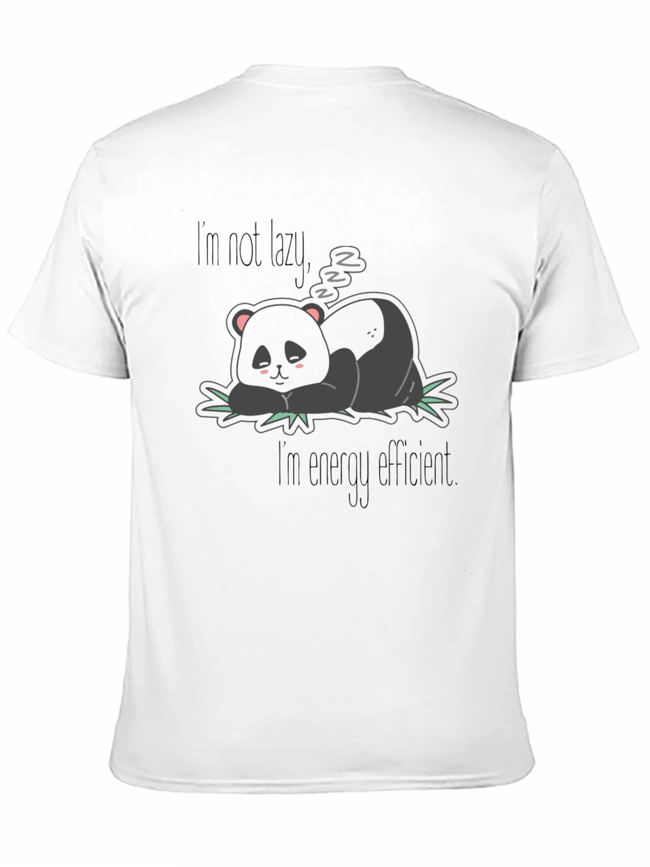 Black Lazy Panda Graphic Tee - Energy Efficient Humor view 11
