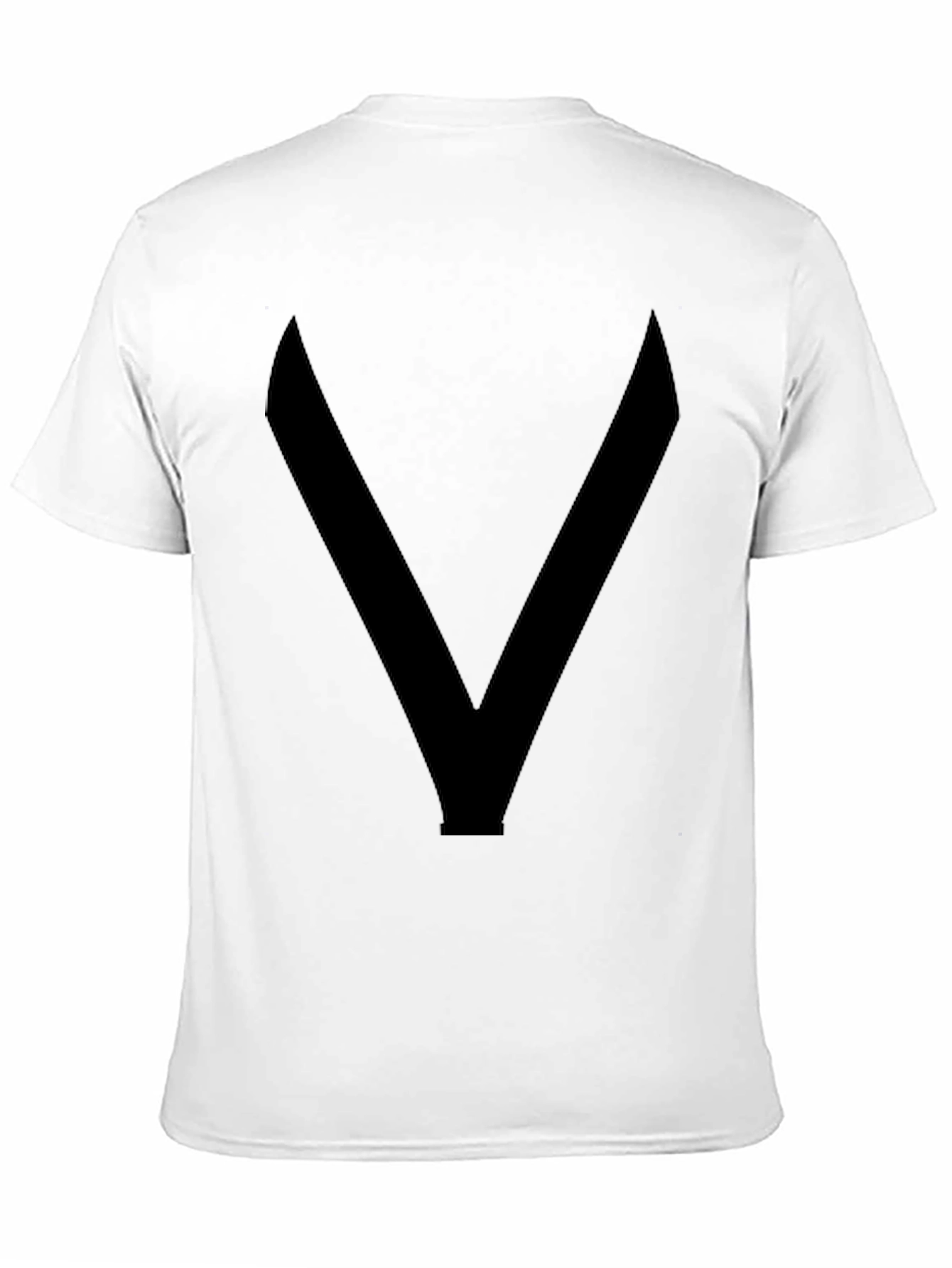 Black Bold "V" Graphic Tee - Solid Black Comfort Fit view 11