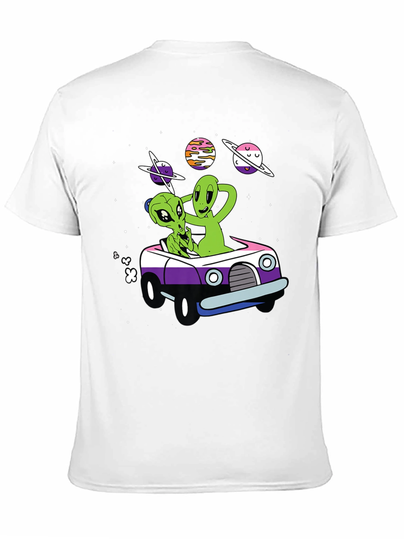 Black Alien Car Ride T-Shirt view 11