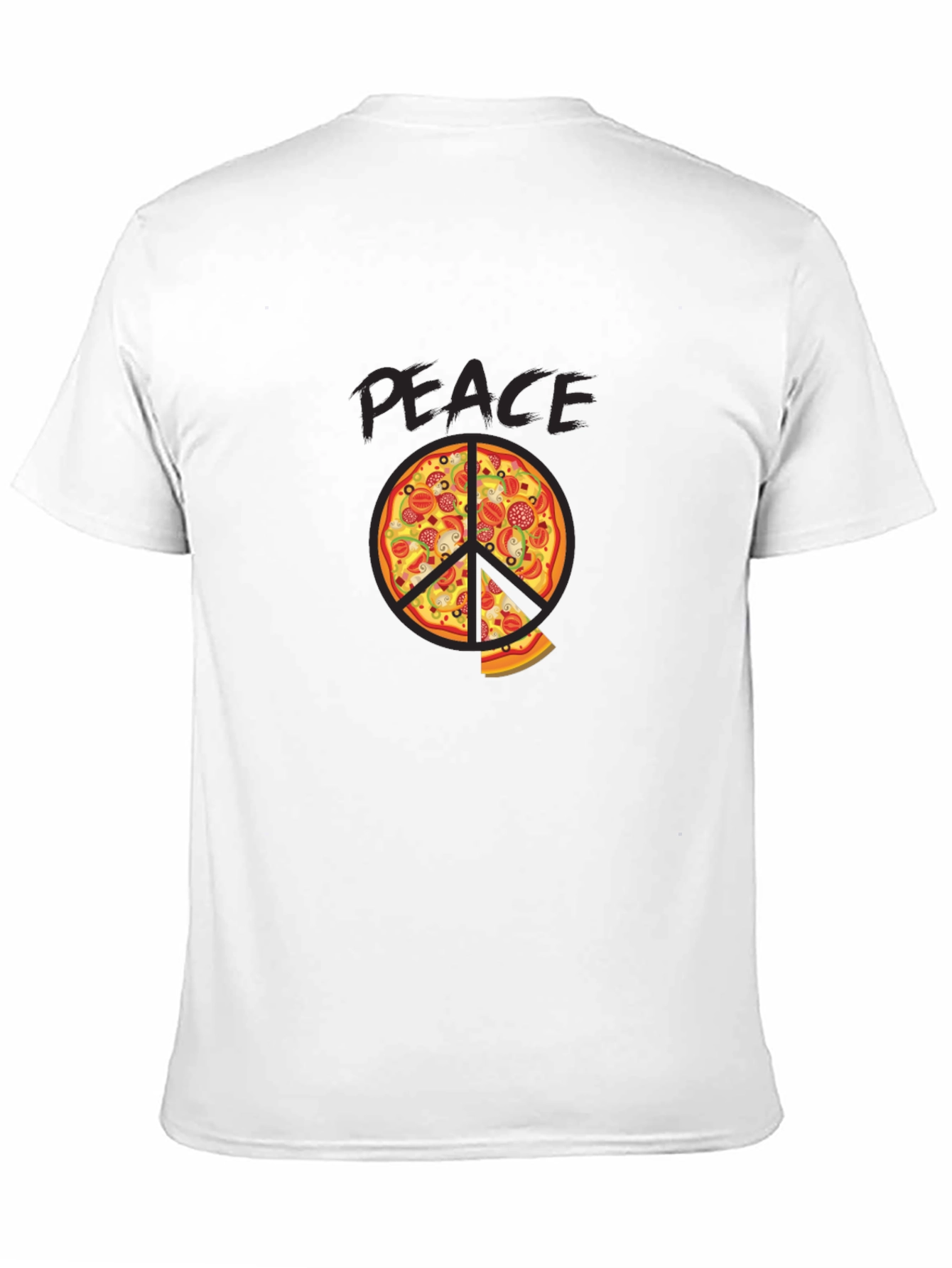 Black Pizza Peace Sign Graphic Tee view 11