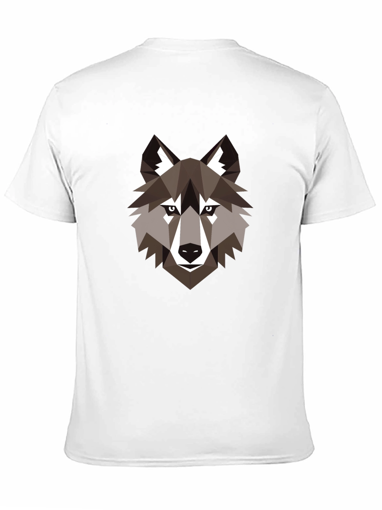 Black Geometric Wolf Graphic Black T-Shirt view 11