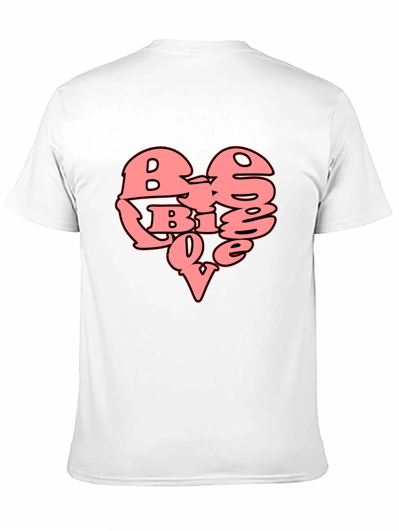 Black Big Love Heart Graphic T-Shirt - Black view 11