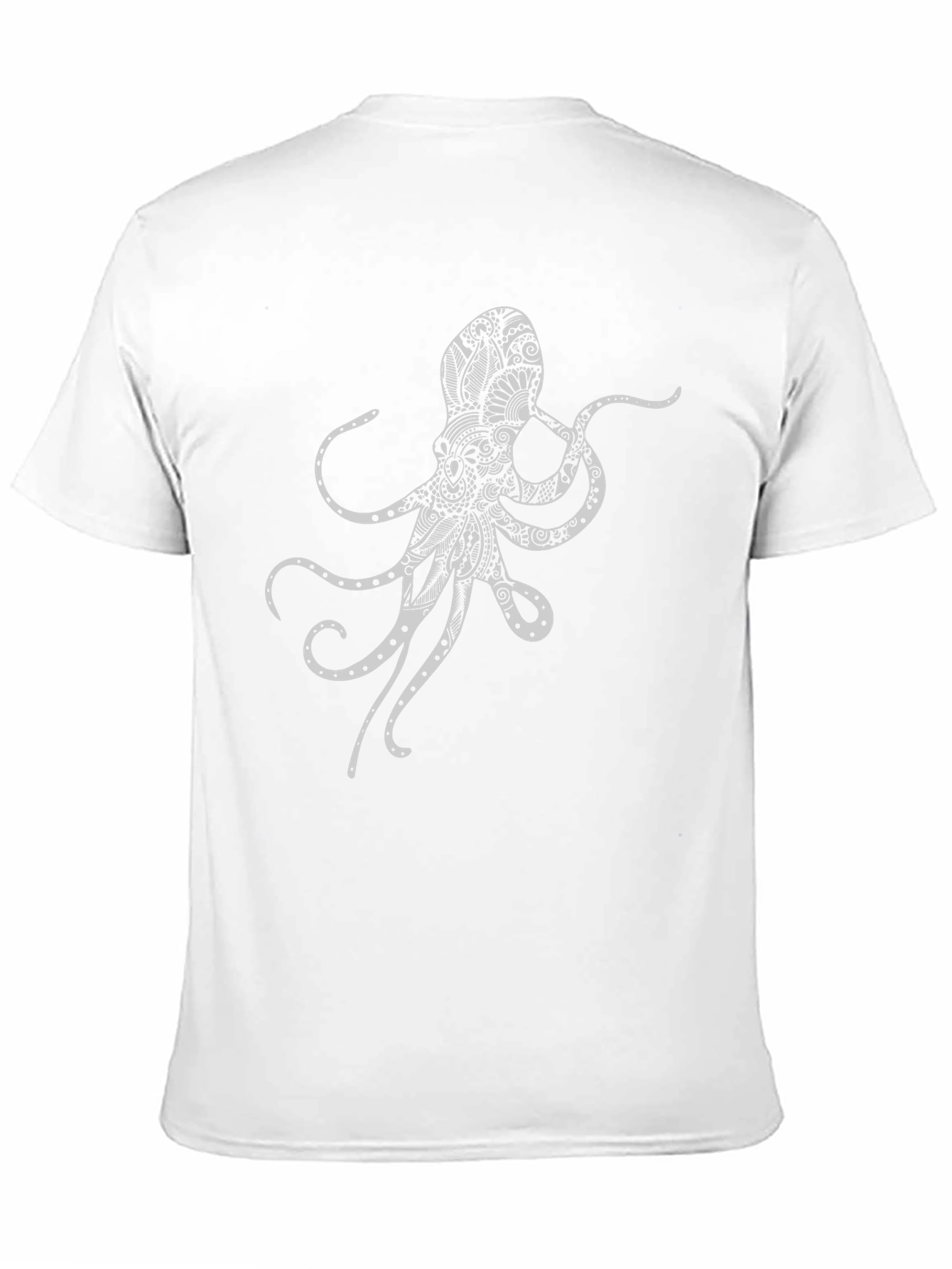 Black Octopus Art Graphic Black T-Shirt view 11