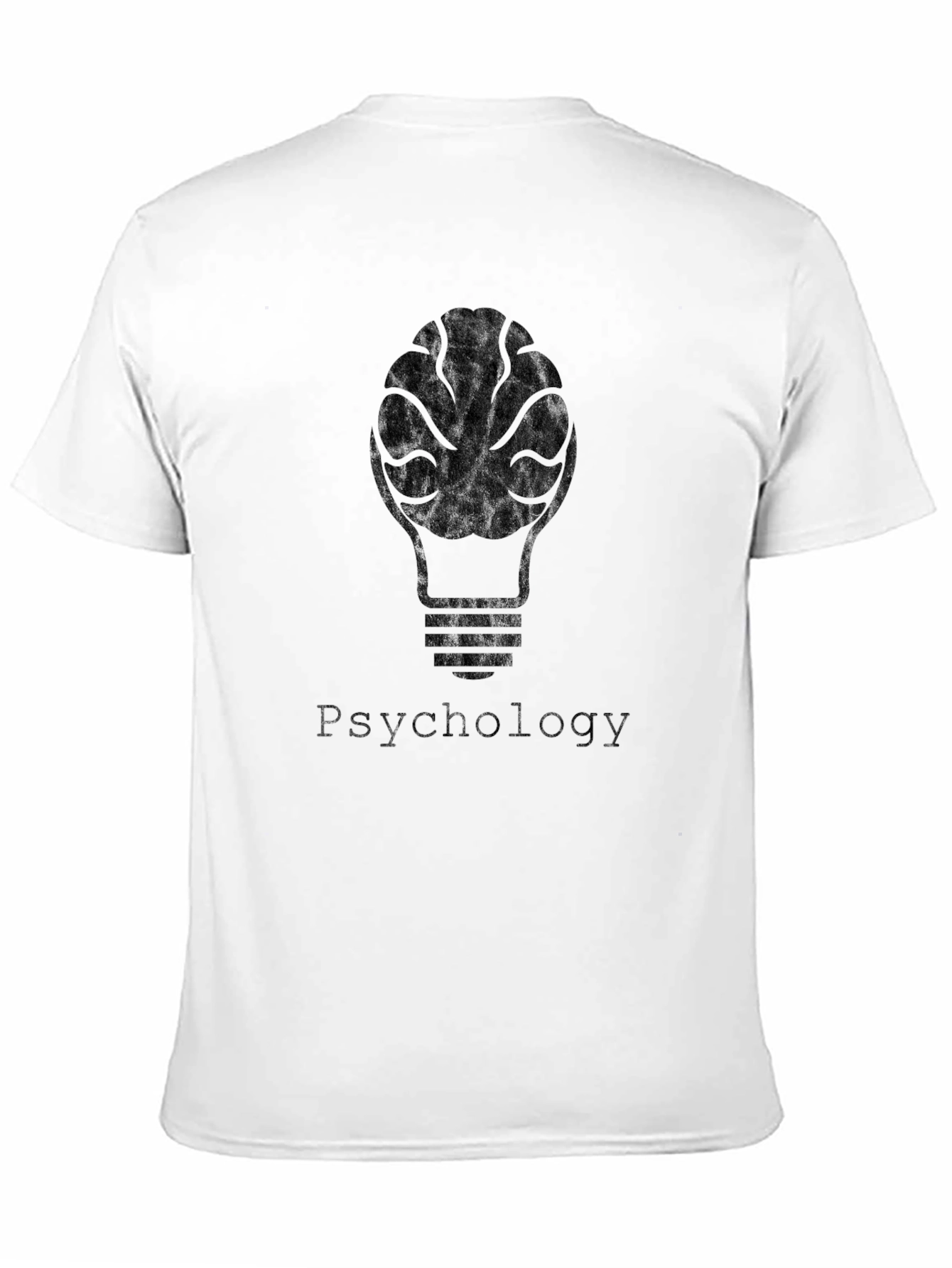 Black Psychology Brain Light Bulb T-Shirt - Black view 11