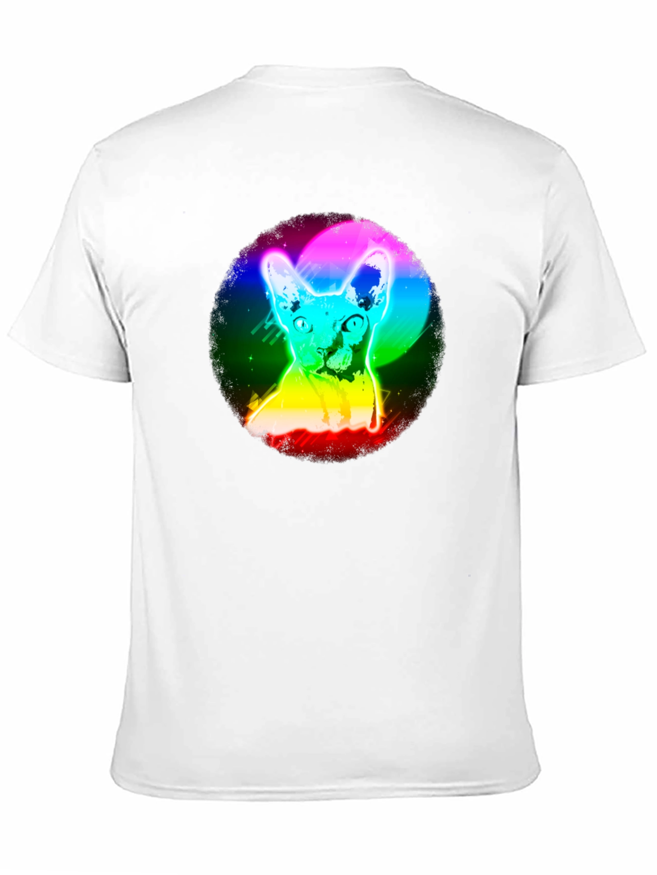 Black Rainbow Cat Graphic Black T-Shirt view 11