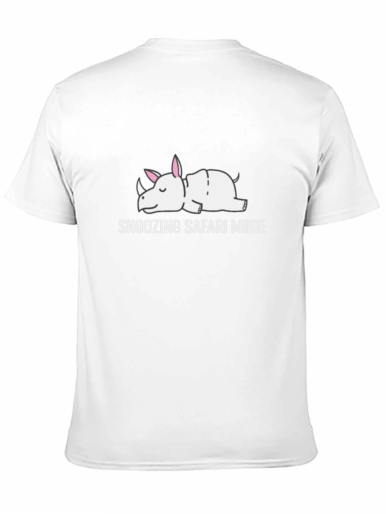 Black Snoozing Safari Mode Rhino Graphic T-Shirt view 11