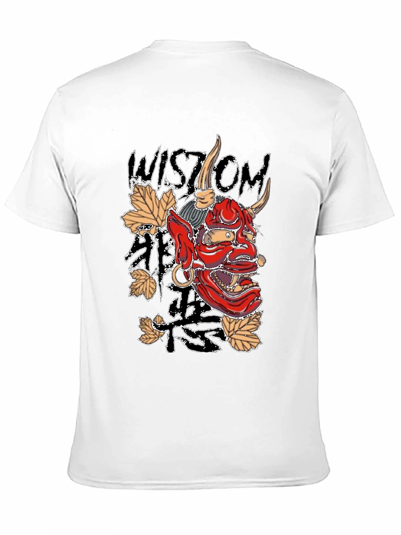 Black Men's Black Wisdom Oni Mask Graphic T-Shirt view 11