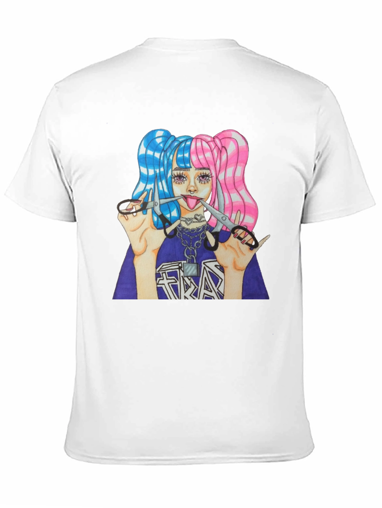 Black Edgy Graphic Print T-Shirt view 11