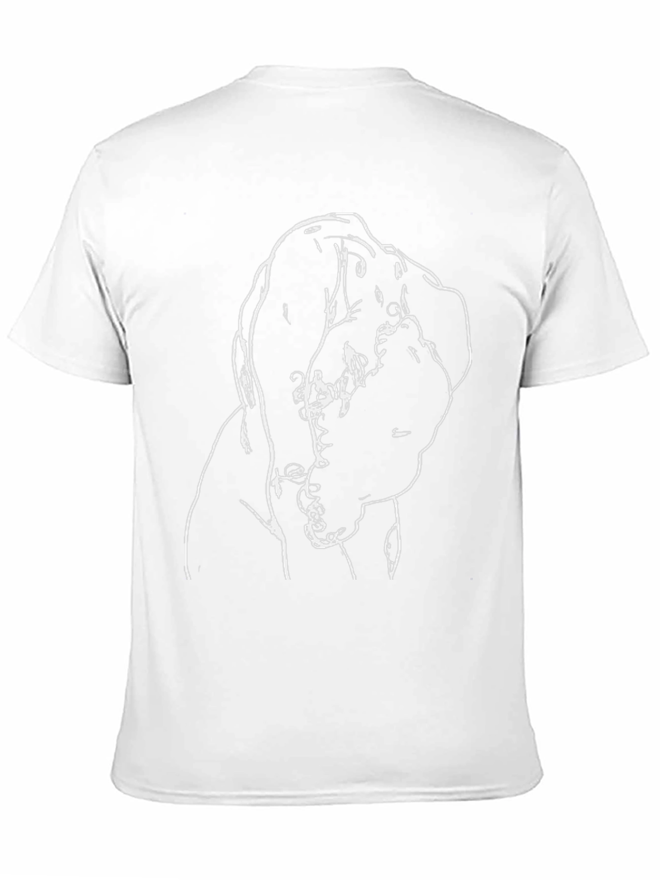 Black Minimalist Dog Sketch Black T-Shirt view 11