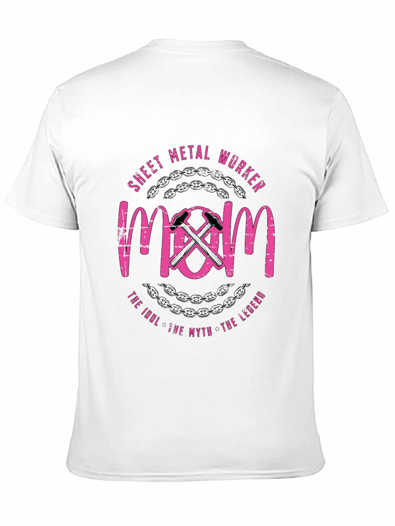 Black Sheet Metal Worker Mom T-Shirt - Pink Graphic Tee view 11