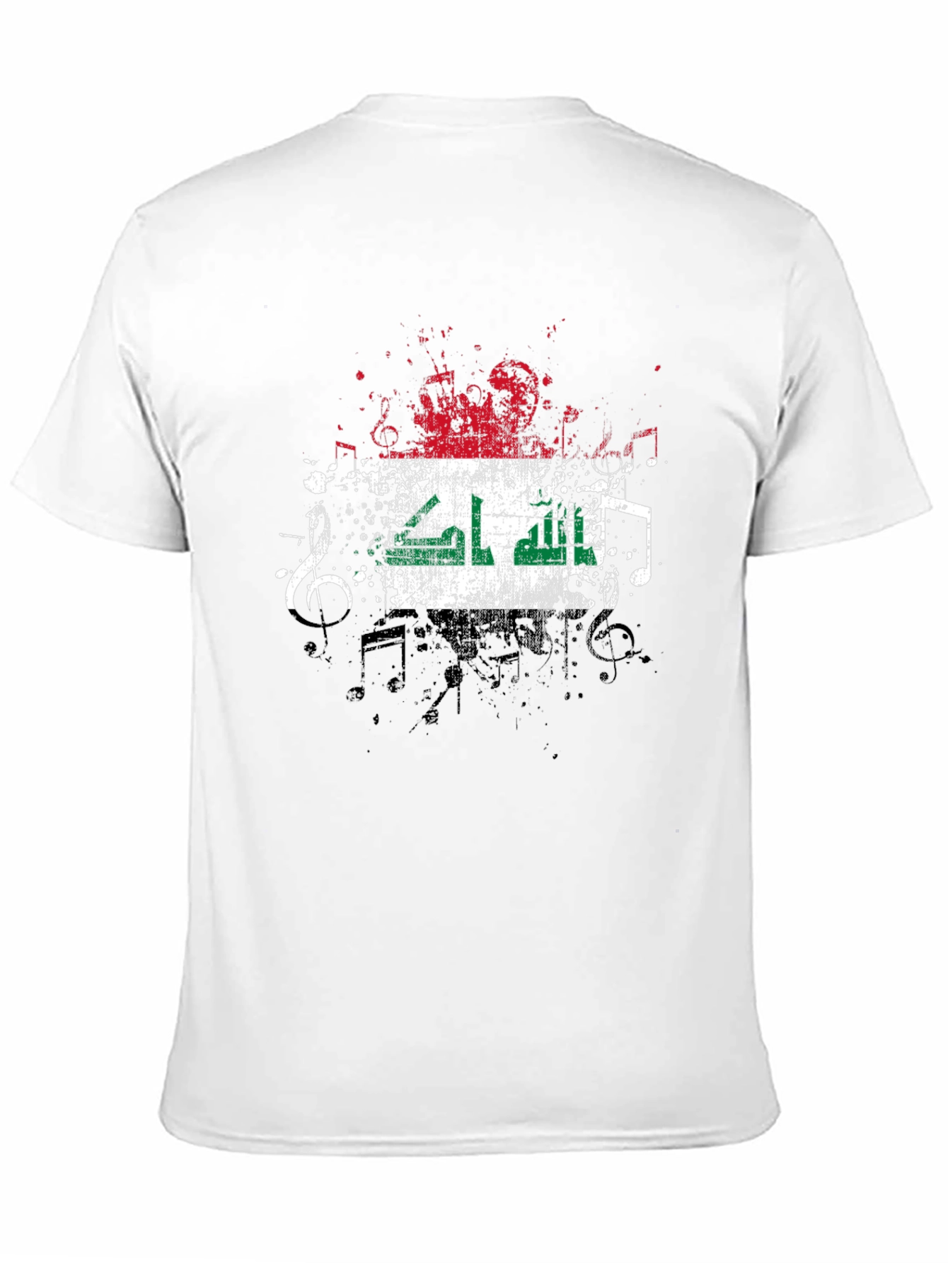 Black Iraq Flag Grunge T-Shirt view 11