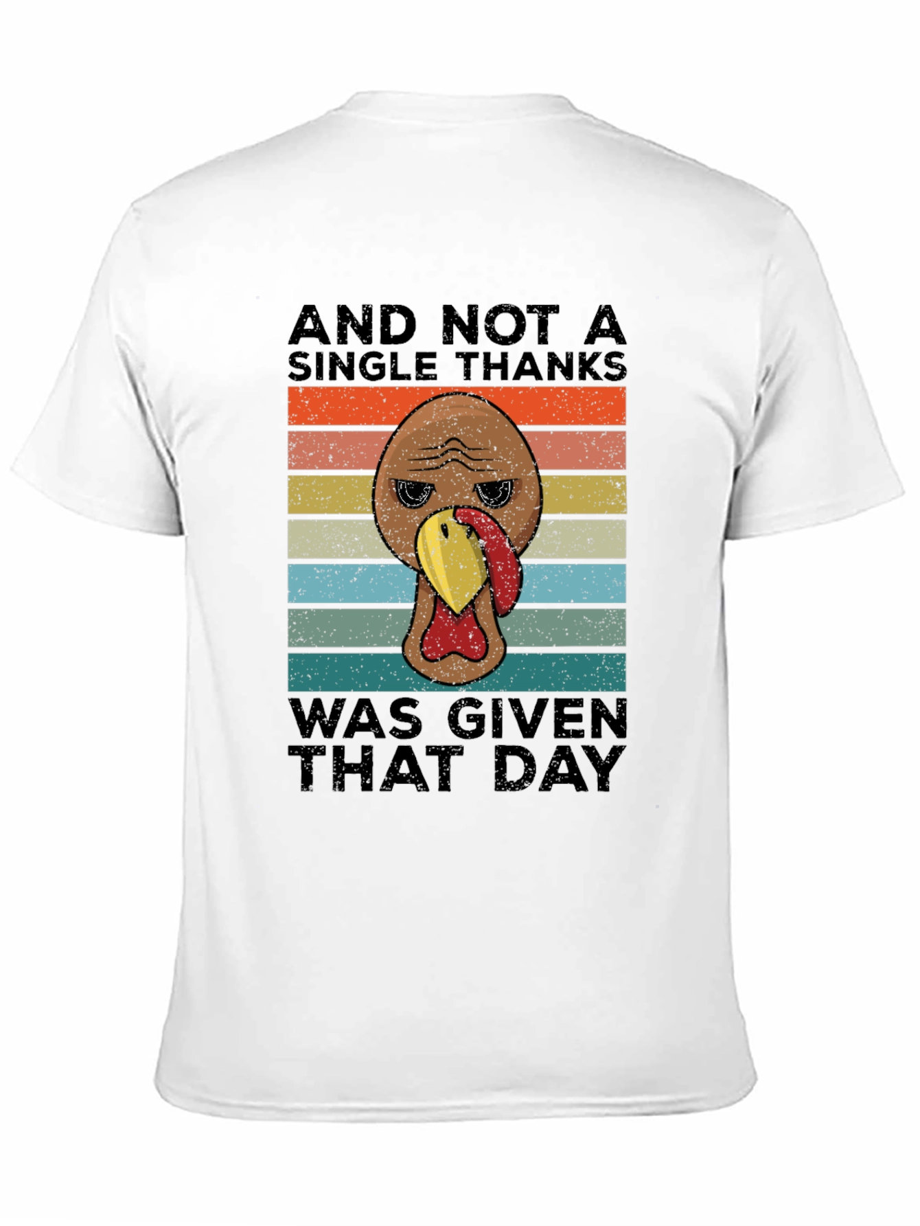 Black Funny Thanksgiving Turkey T-Shirt - No Thanks Given view 11