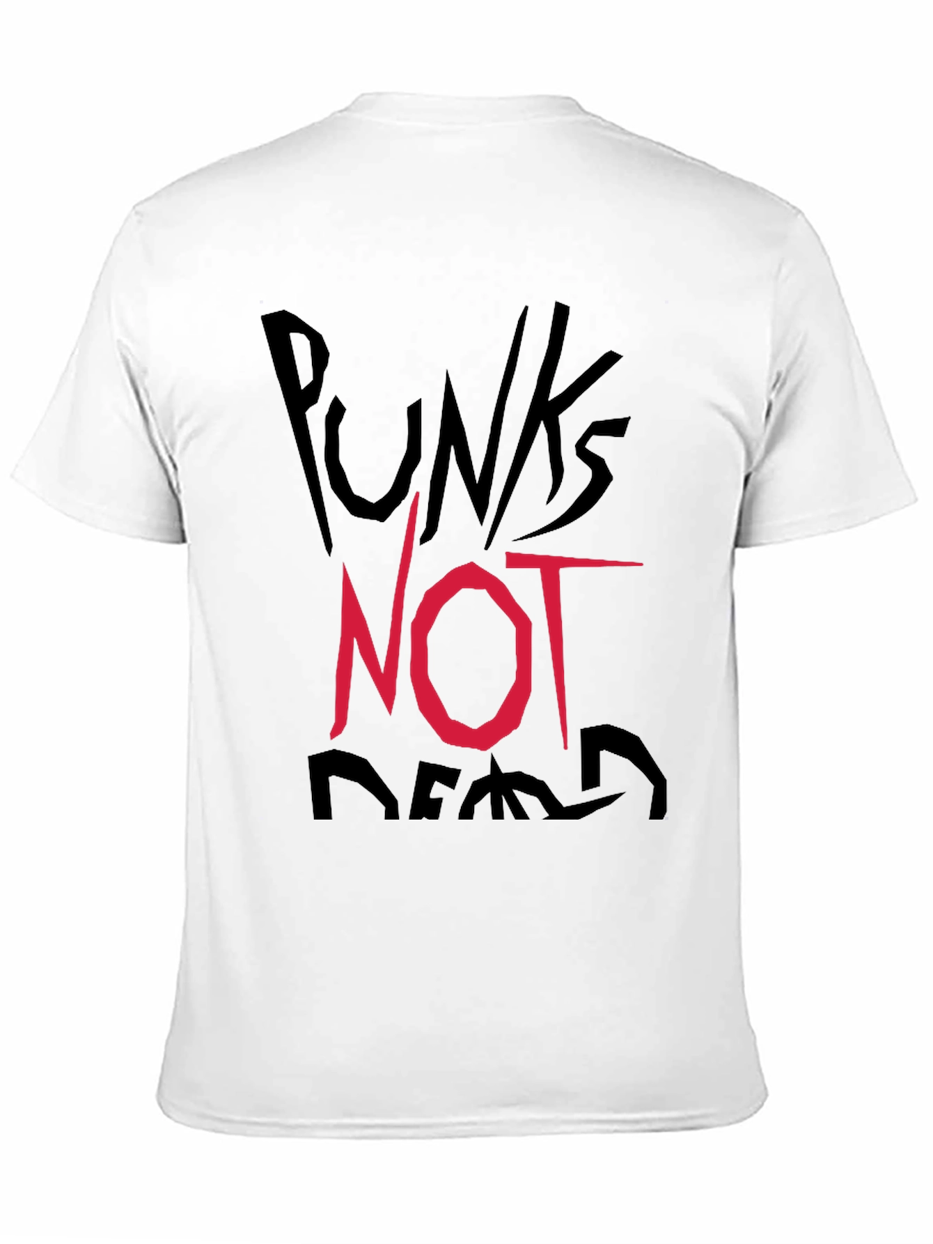 Black Punk's Not Dead Graphic Tee - Black Cotton Casual Shirt view 11