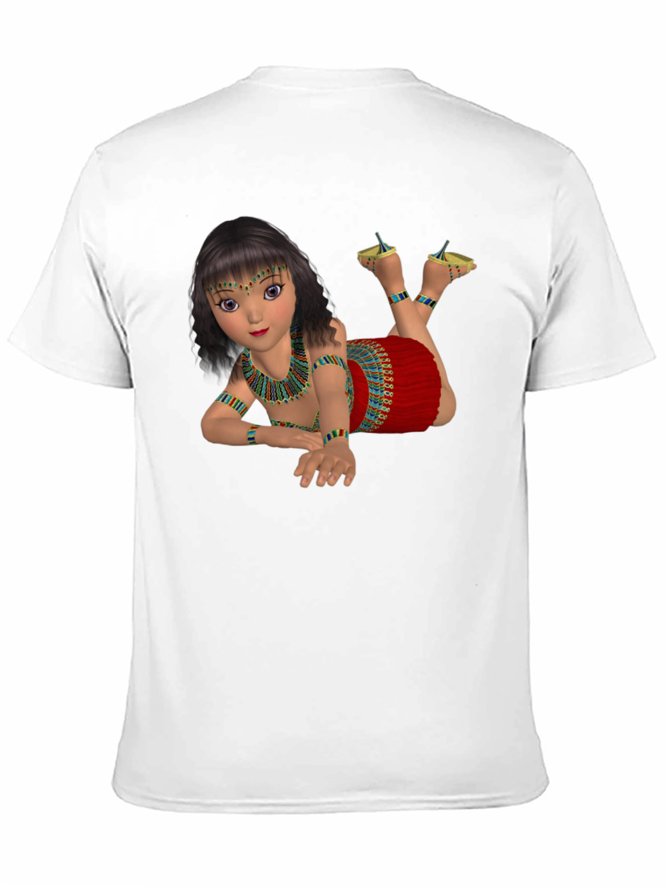 Black Egyptian Girl Graphic Tee - Black Cotton Shirt view 11