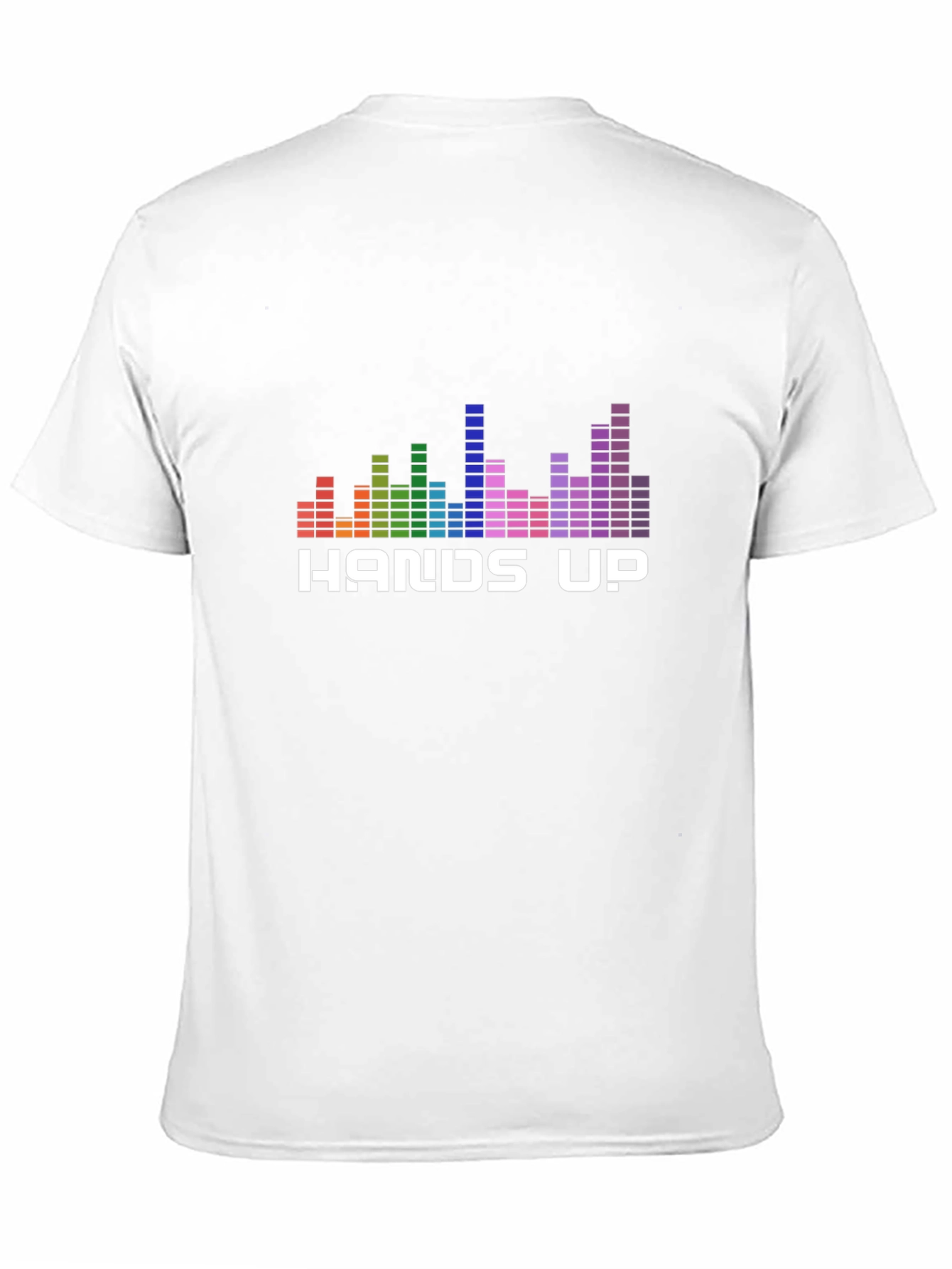 Black Hands Up Graphic T-Shirt - Music Equalizer Design view 11