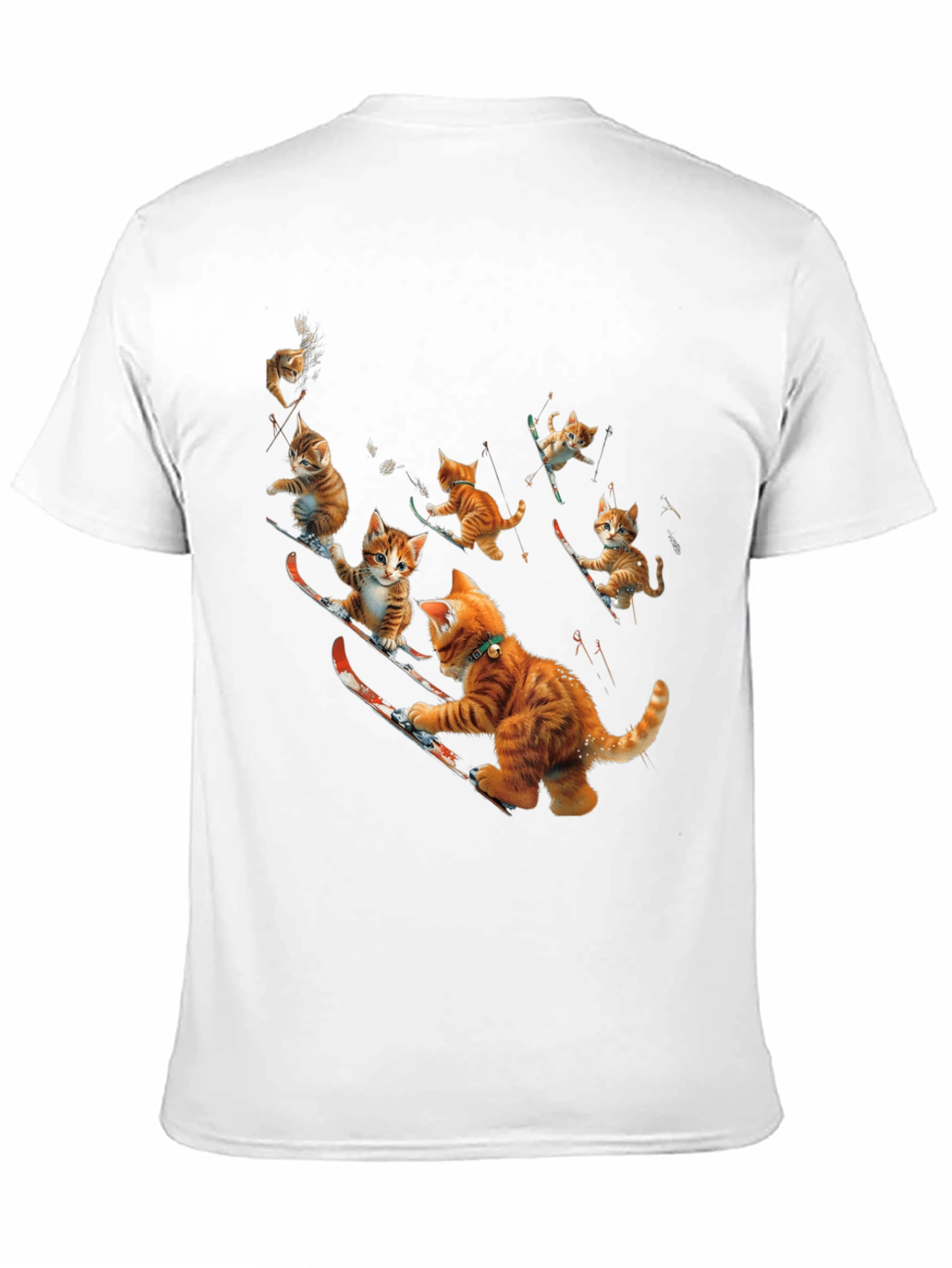 Black Skiing Cats Graphic Tee view 11