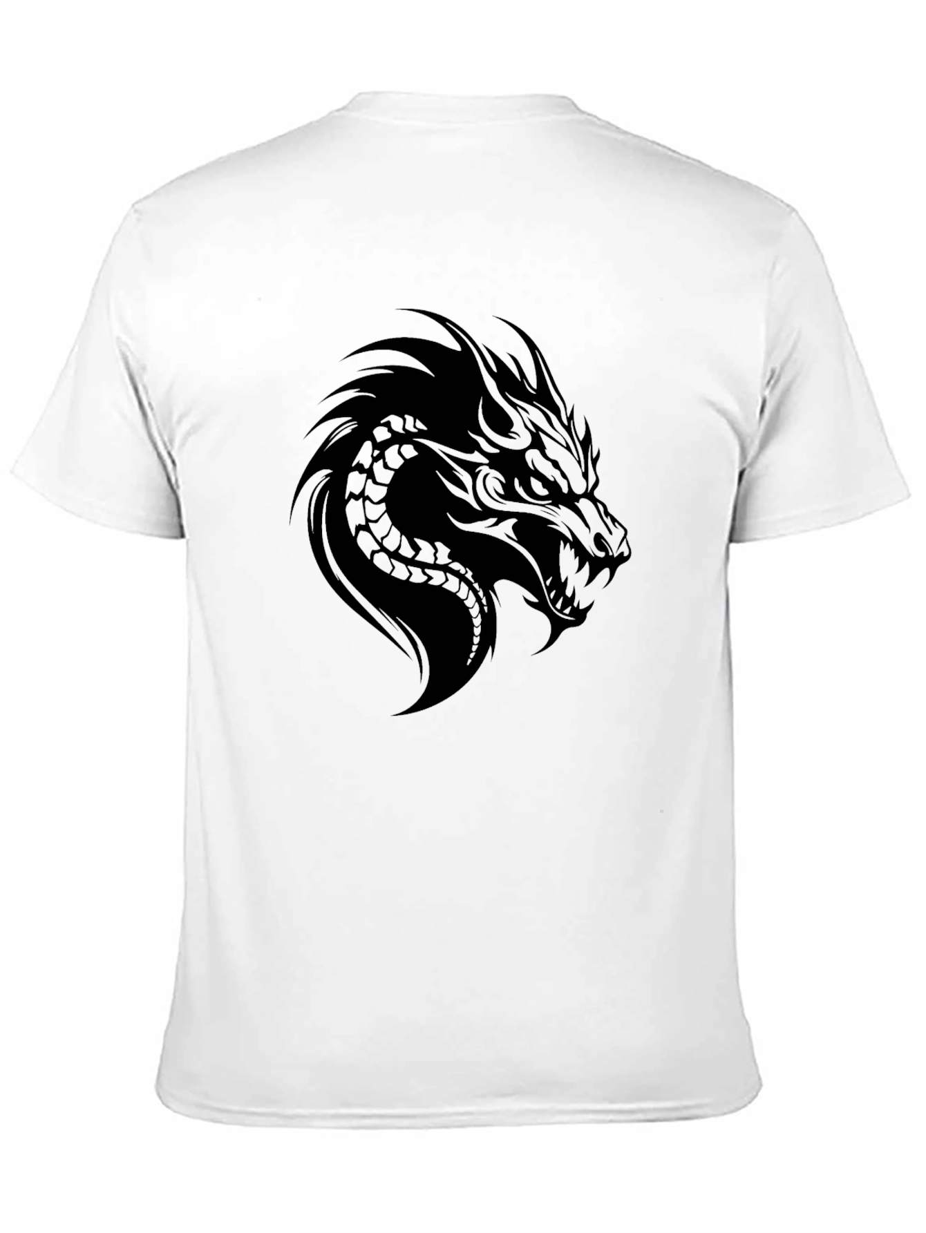Black Dragon Graphic Black T-Shirt for Men view 11