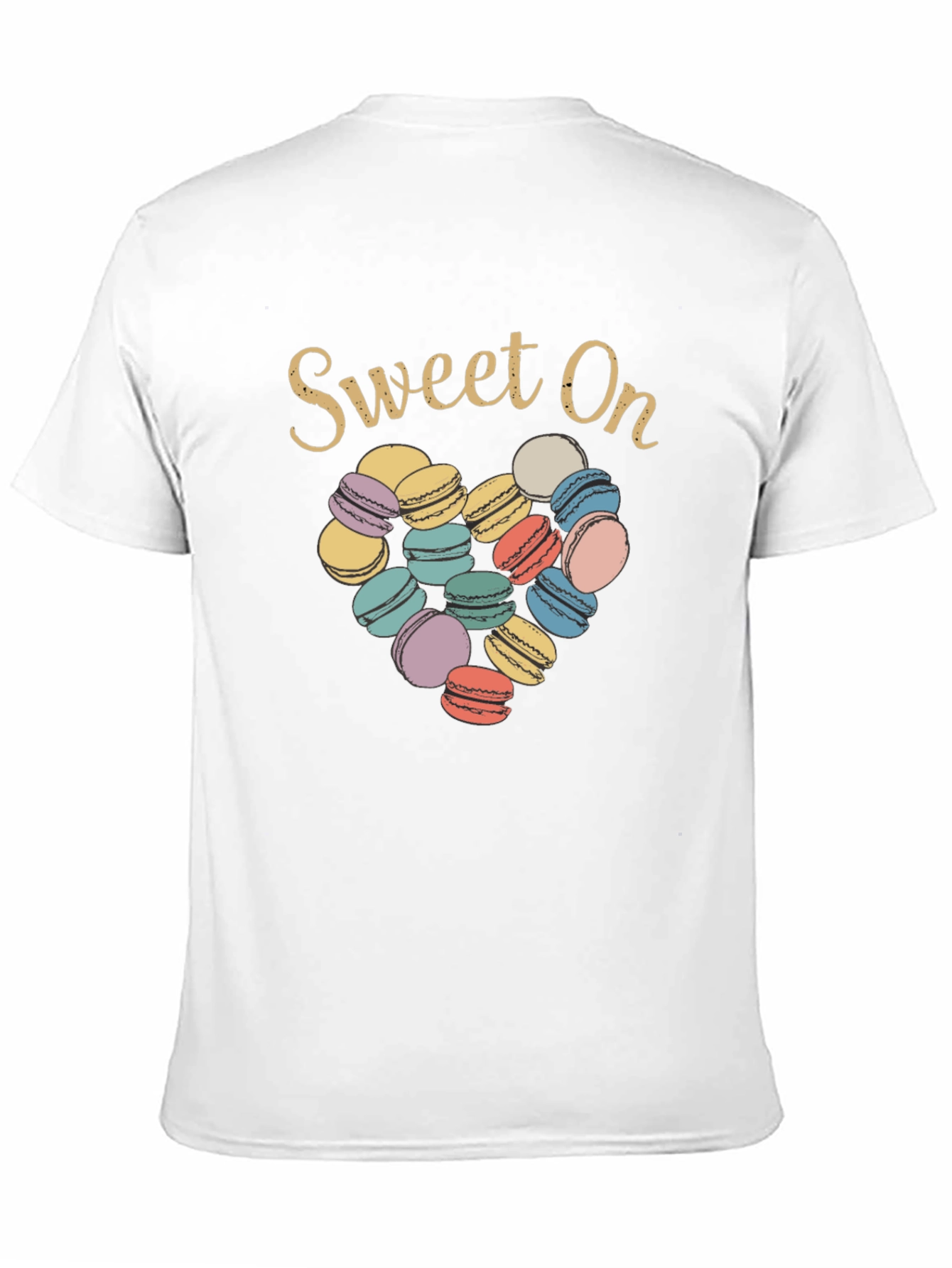 Black Sweet On Macarons T-Shirt - Cute Dessert Graphic Tee view 11