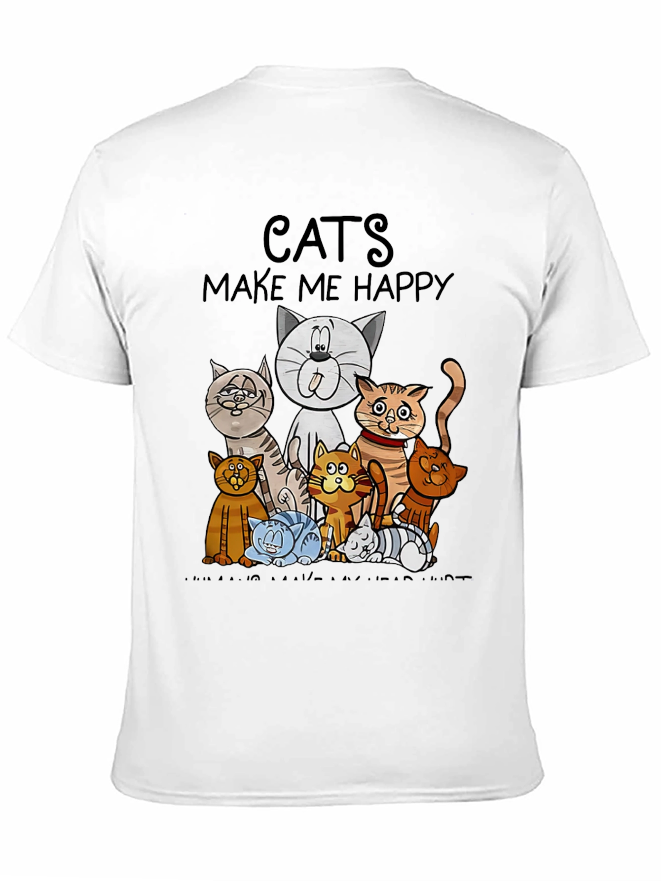 Black Cats Make Me Happy Graphic T-Shirt view 11