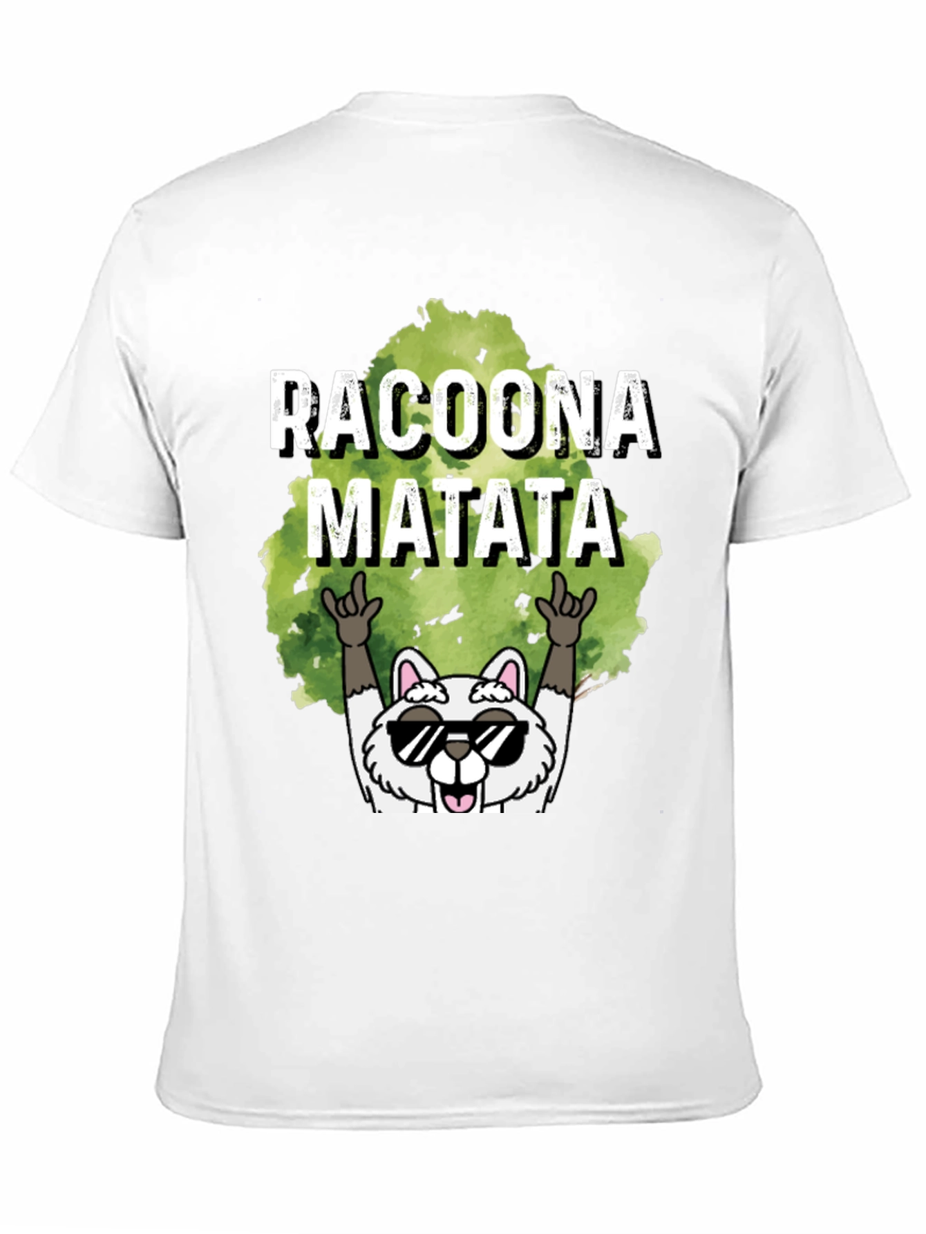 Black Racoona Matata Graphic Tee - Funny Raccoon T-Shirt view 11