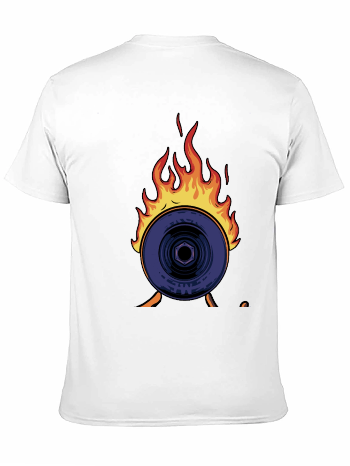 Black Flaming Record Graphic Tee - Bold Statement Shirt view 11